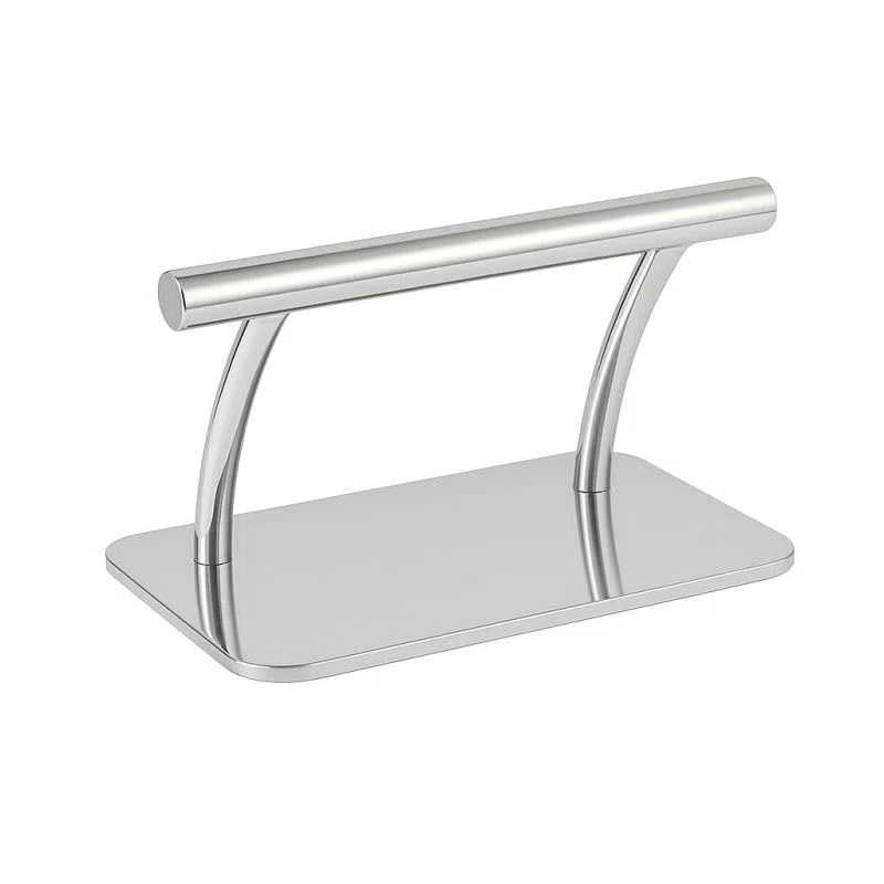Poggiapiedi professionale per salone di parrucchieri – acciaio inossidabile antiscivolo – comfort cliente e design elegante – 30 x 20 x 20 cm (argento)