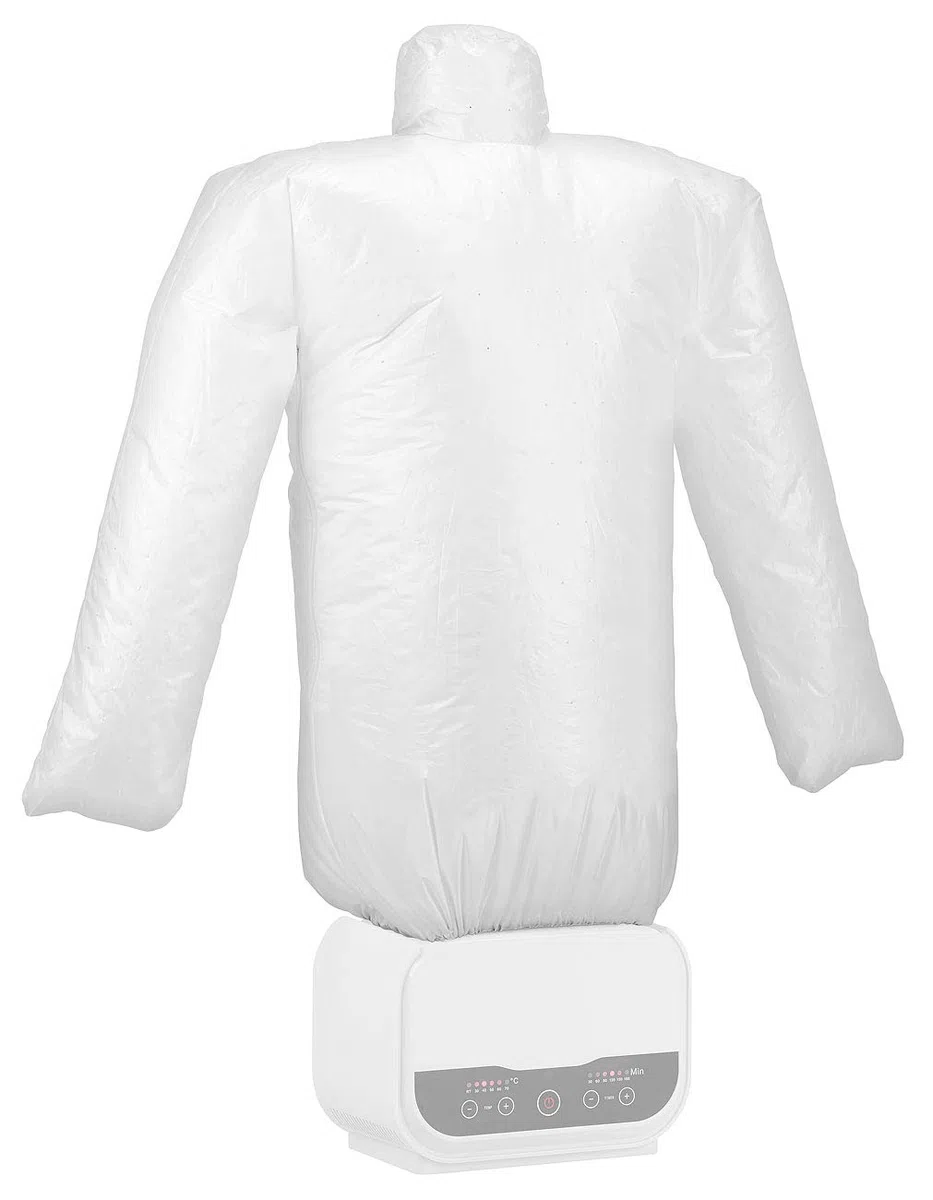 Sichler Haushaltsgeräte Sistemi di stiratura - Camicia di ferro: Manichino per stiratura digitale 2in1 con soffiatore ad aria calda, Timer, 1200 watt (Macchina da stiro, Ausilio per la stiratura)