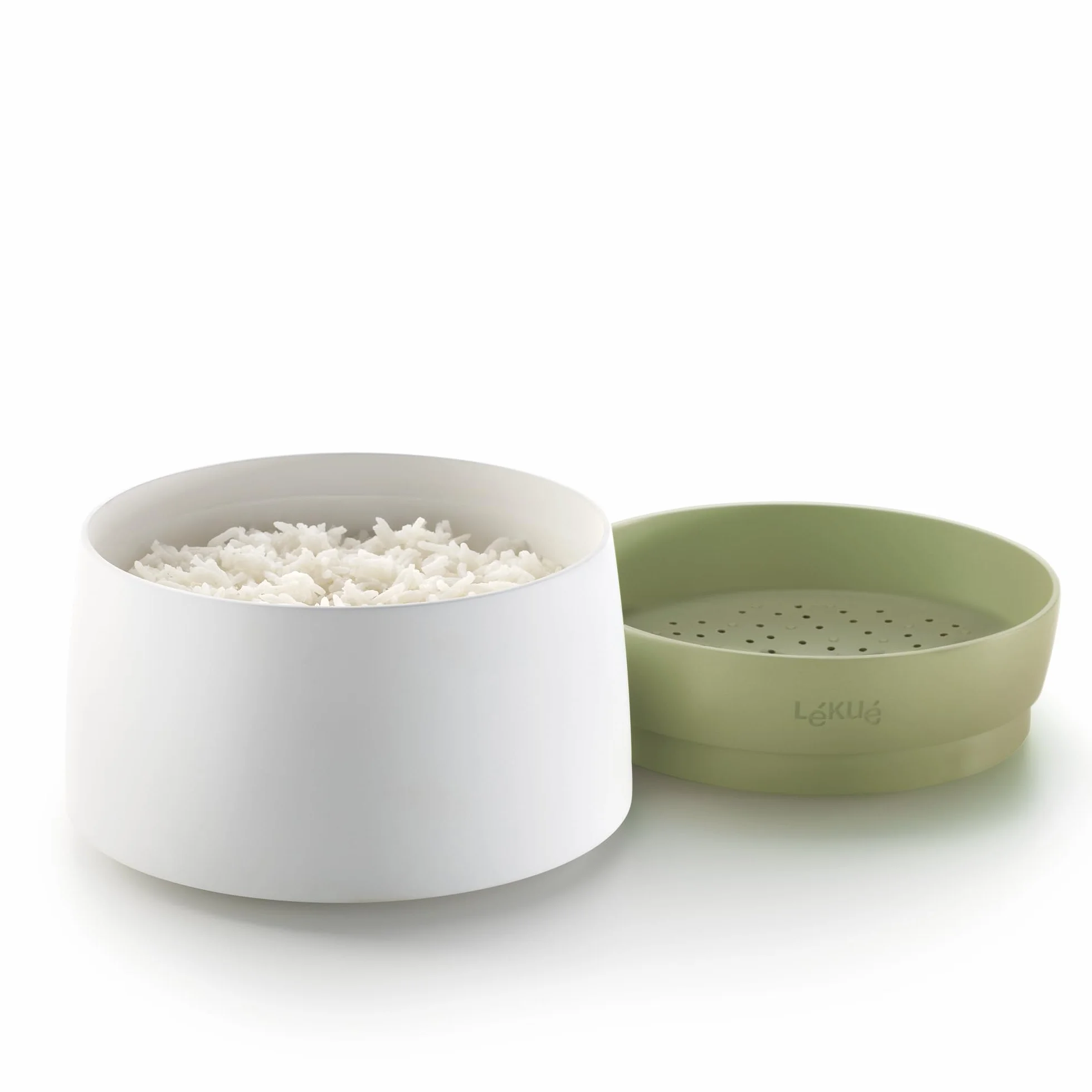 Lékué Contenitore per Cucinare Chinoa, Riso e Cereali, Plastica Silicone, Verde, Unico