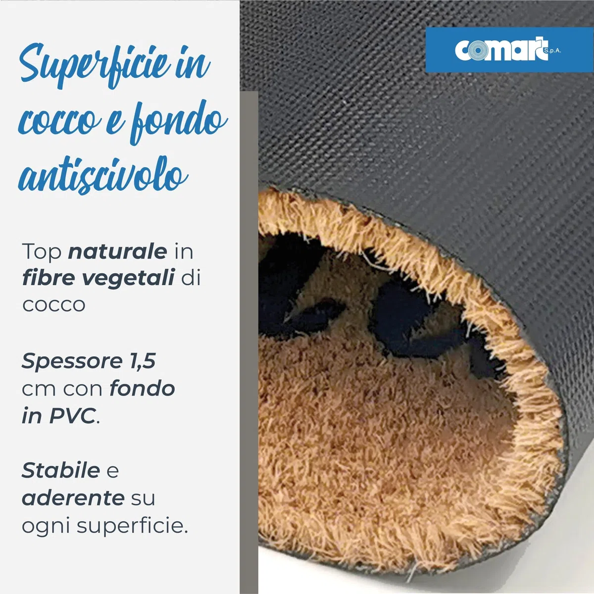 Comart - Zerbino Cute in Cocco - 40x70 cm - Tappeto con Scritte Divertenti su Cani e Gatti - per Ingresso Esterno e Interno - Simpatico Regalo per Entrata di Casa - Antiscivolo - Pulirsi Piedi Zampe