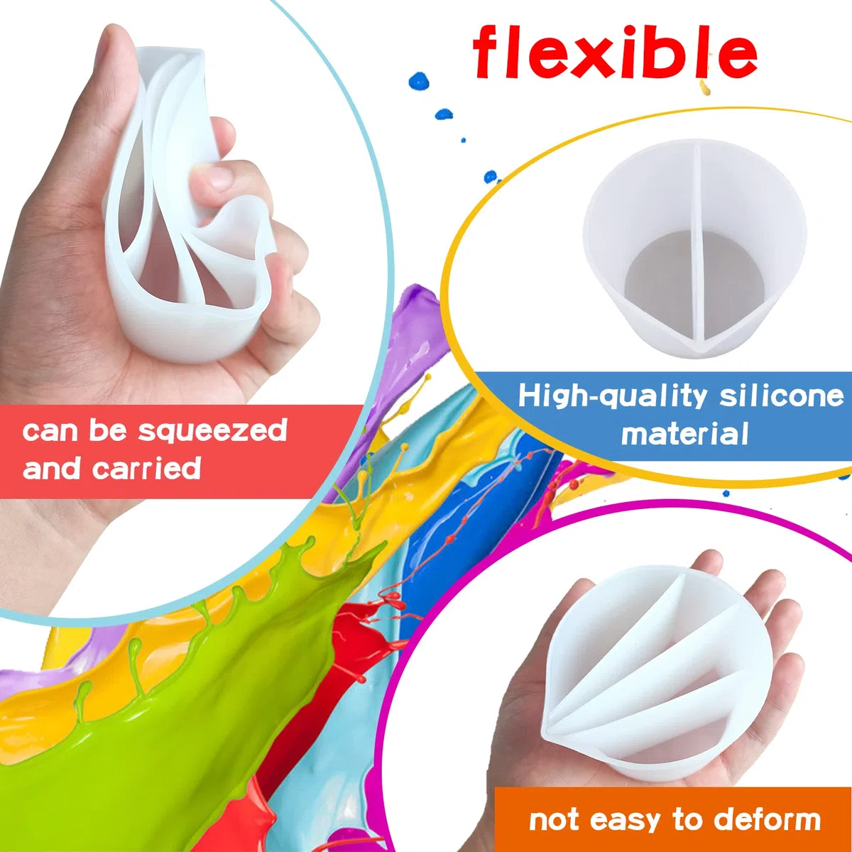 Winmany Taglierina Spaccatura in Silicone per Versare Vernice in resina Strumento separatori di versamento Vernice Riutilizzabile