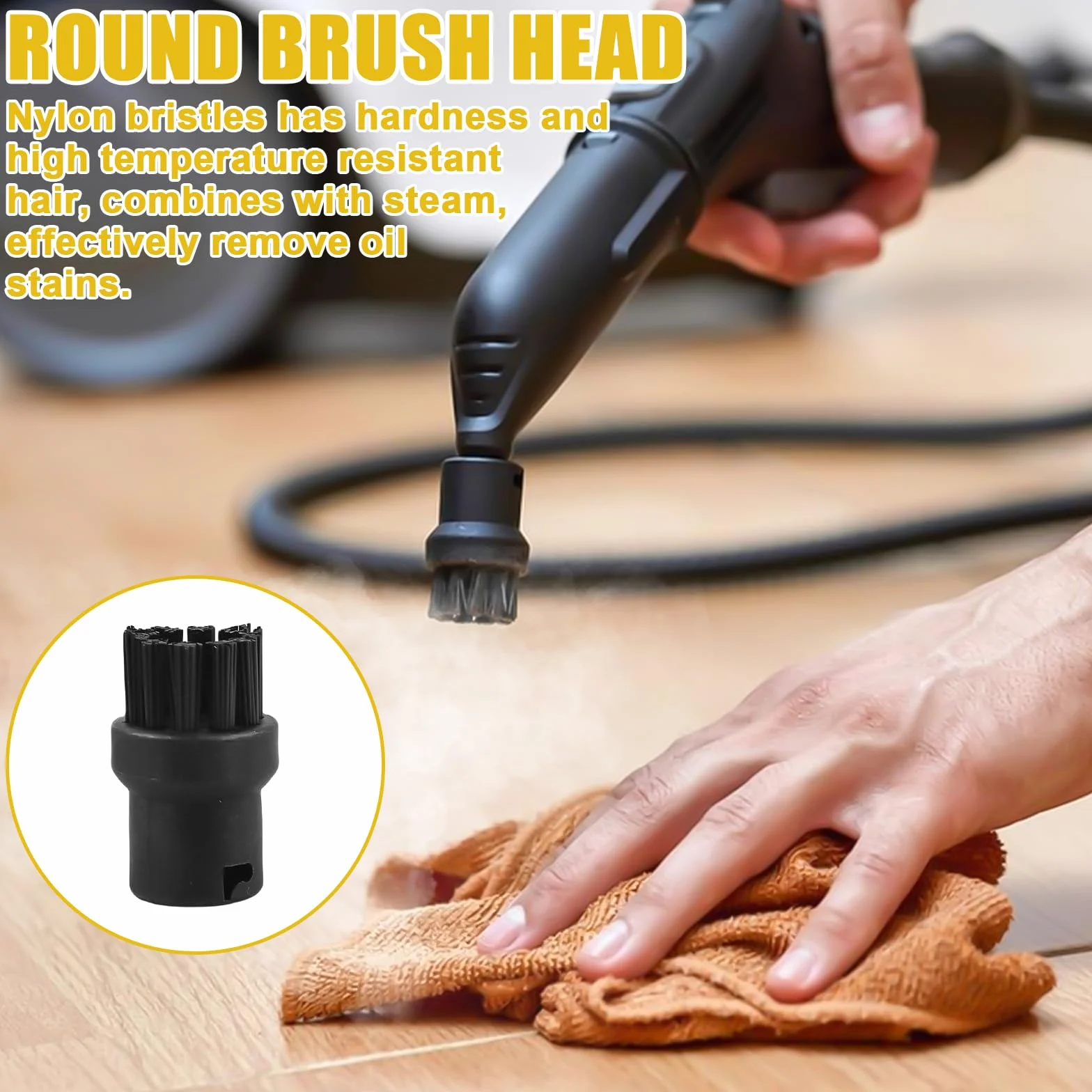 10 pezzi pulitore a vapore accessori per Kärcher, accessori per Kärcher SC1 SC2 SC3 SC4 SC5, accessori per pulitore a vapore Kärcher spazzola rotonda grande, spazzola per la pulizia, spazzole