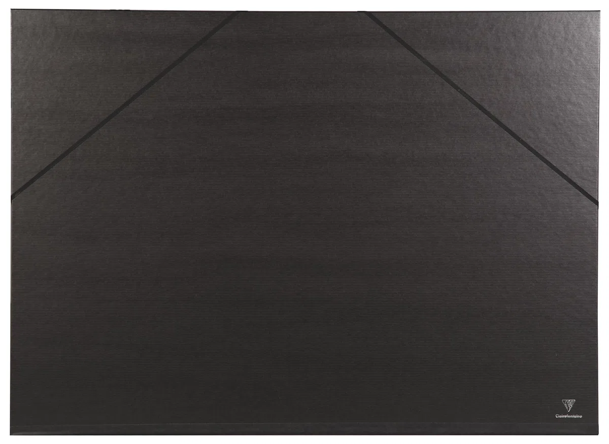 Clairefontaine 44500C - Cartella da disegno chiusura con elastico 52x72 cm, Nera
