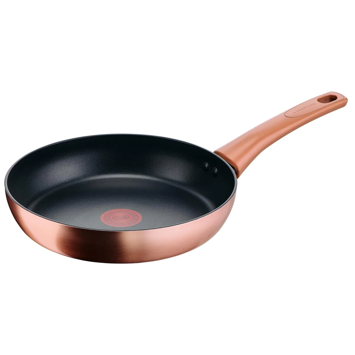 Lagostina Rosé, Padella Antiaderente Ø 24 cm, Rivestimento Titanium, Indicatore di Calore Thermo-Signal, Manico Rivettato, Compatibile con Induzione, Colore Oro Rosa
