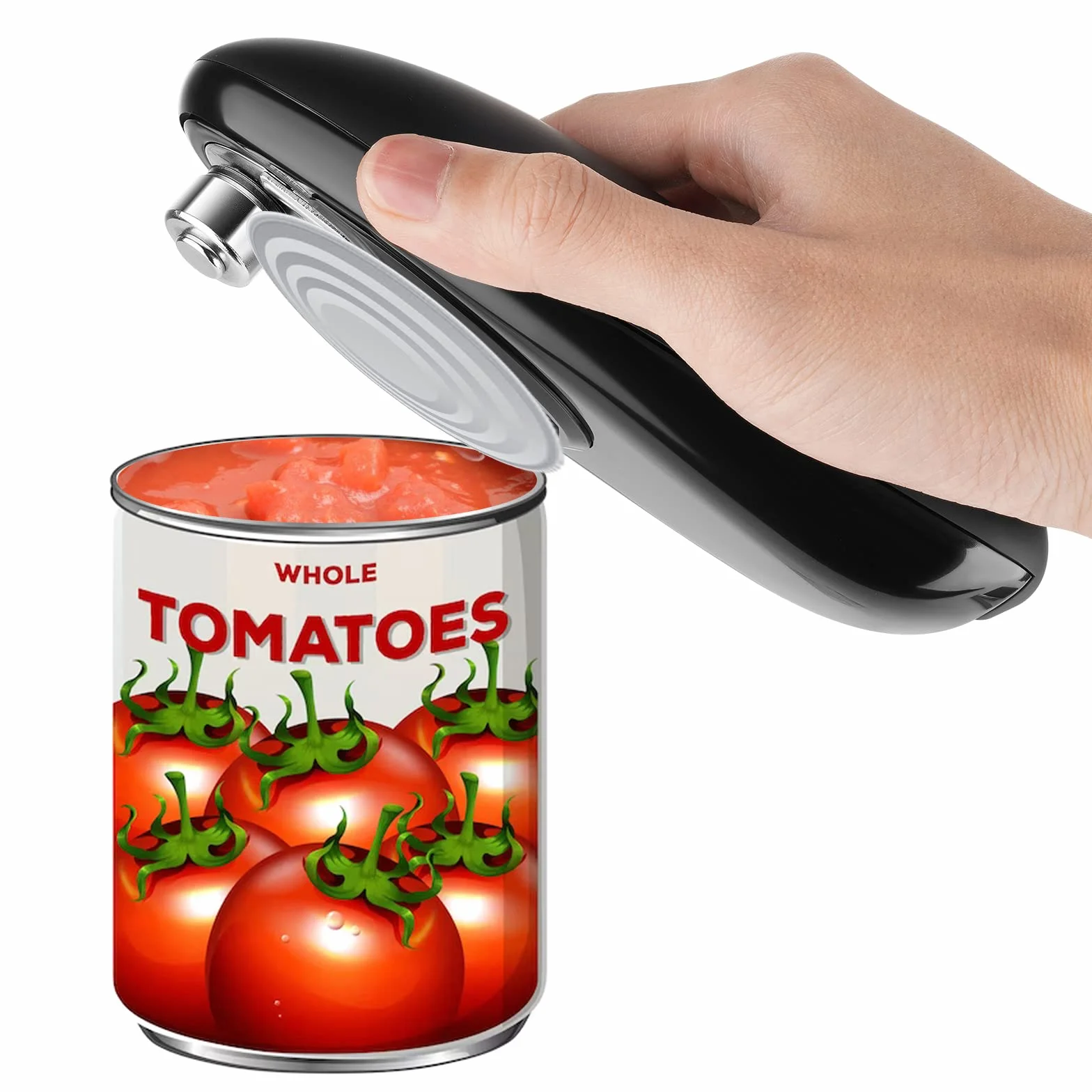 Umm Apriscatole Elettrico, Apriscatole One Touch, Apriscatole Automatico con Rotazione a 360° e Arresto Automatico, Apriscatole per Ristorante, Apriscatole Elettrico per Anziani, Bambini, Mani Artrit