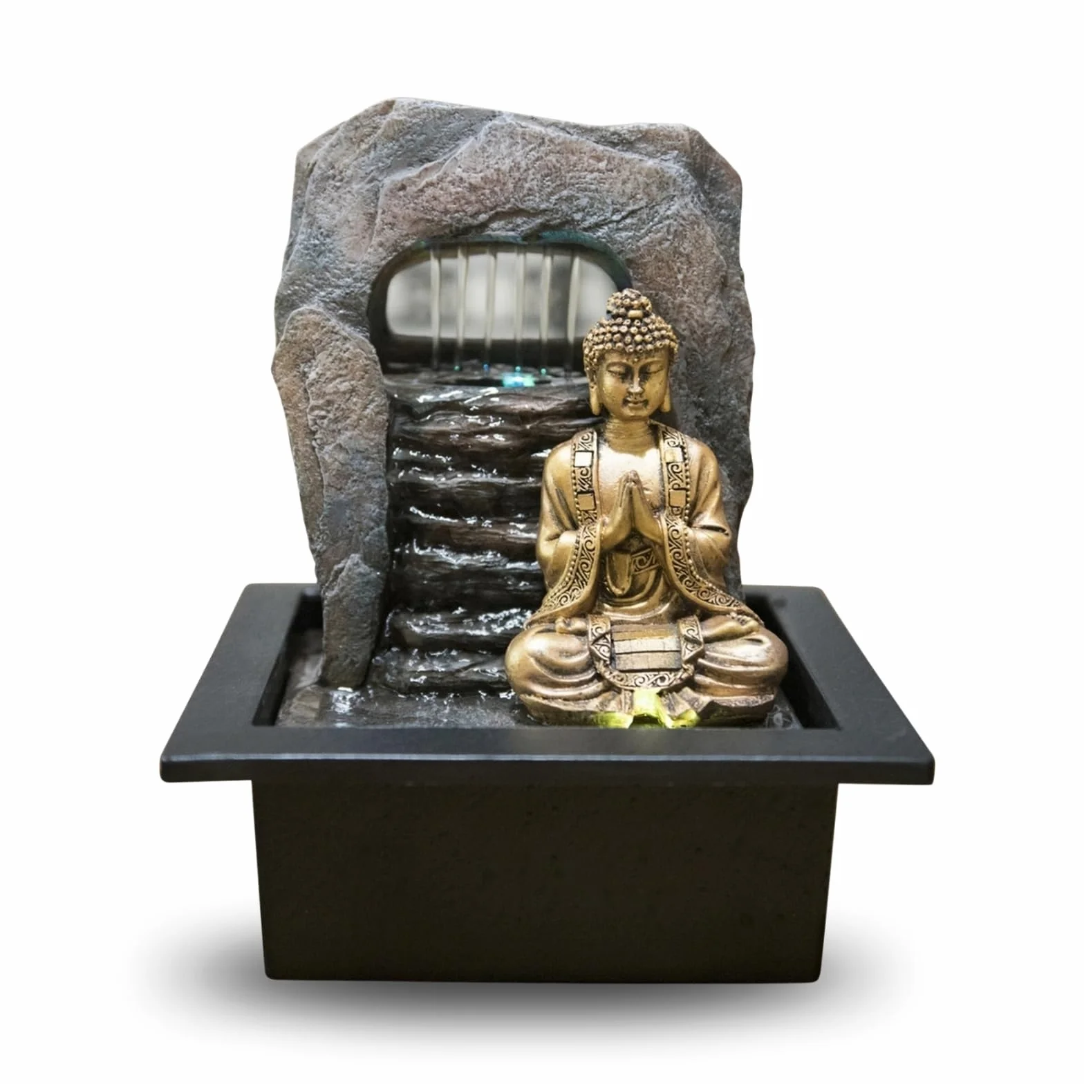 Zen&Light SC 1707 Buddha Zen Dao - Fontana, resina 21 x 17 x 25 cm, bronzo, 1 pz.