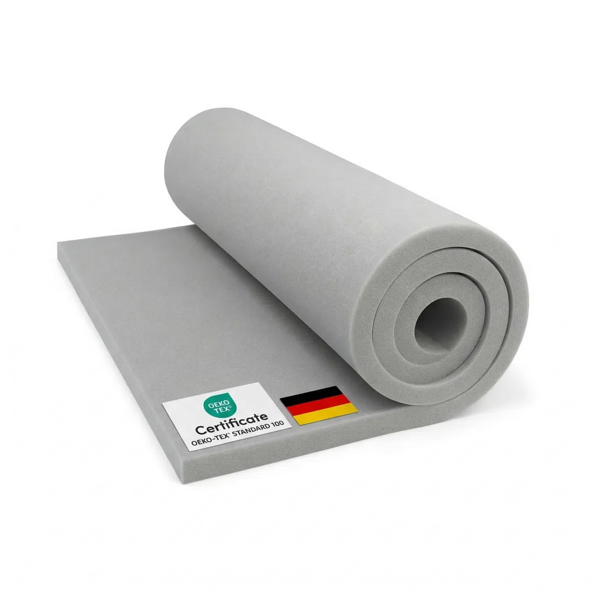 FORTIS POLSTER Lastra di Schiuma Poliuretanica RG20/30 120 x 200 x 4 cm, Gommapiuma da Tagliare per Tappezzeria e Imbottiture, per Mobili e Fai da Te, Oeko-Tex Standard 100, Prodotto nell'UE