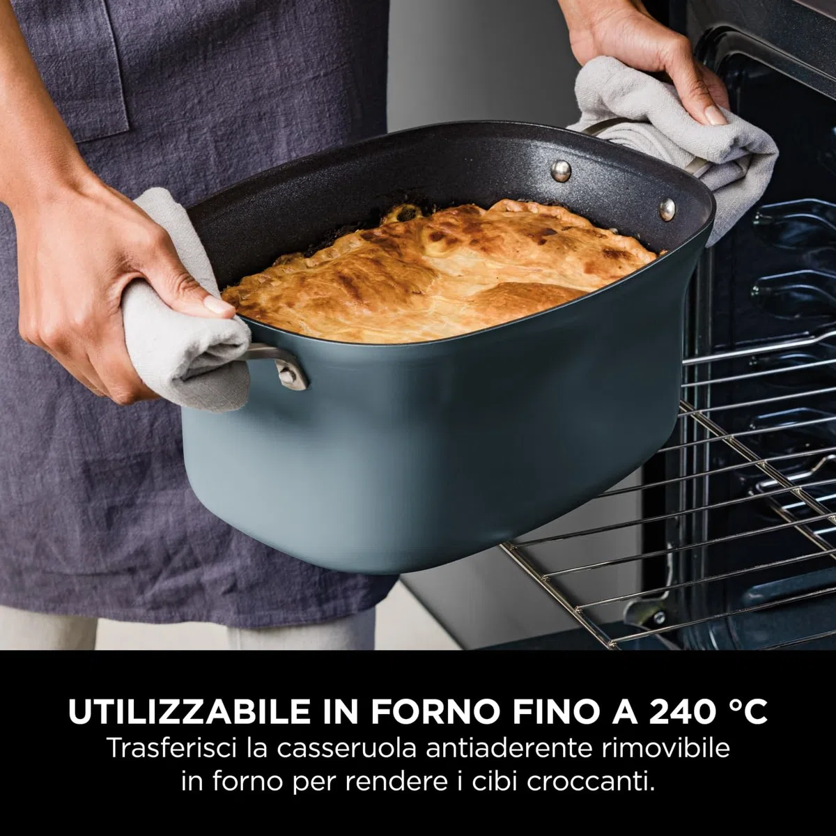 Ninja Foodi PossibleCooker 8L, Slow cooker e multicooker digitale 8 in 1 con casseruola antiaderente, griglia per cottura al vapore, coperchio in vetro e mestolo, grigio sale, MC1001EU