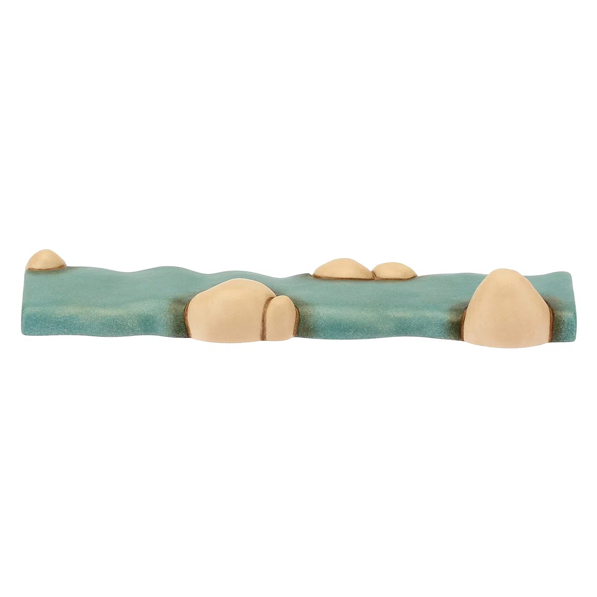 THUN - Set con 1 Pezzo di Fiume Dritto e 1 Curvo - Presepe Classico - Ceramica - 13x5,6 x2 cm h e 15x5,6 x2 cm h
