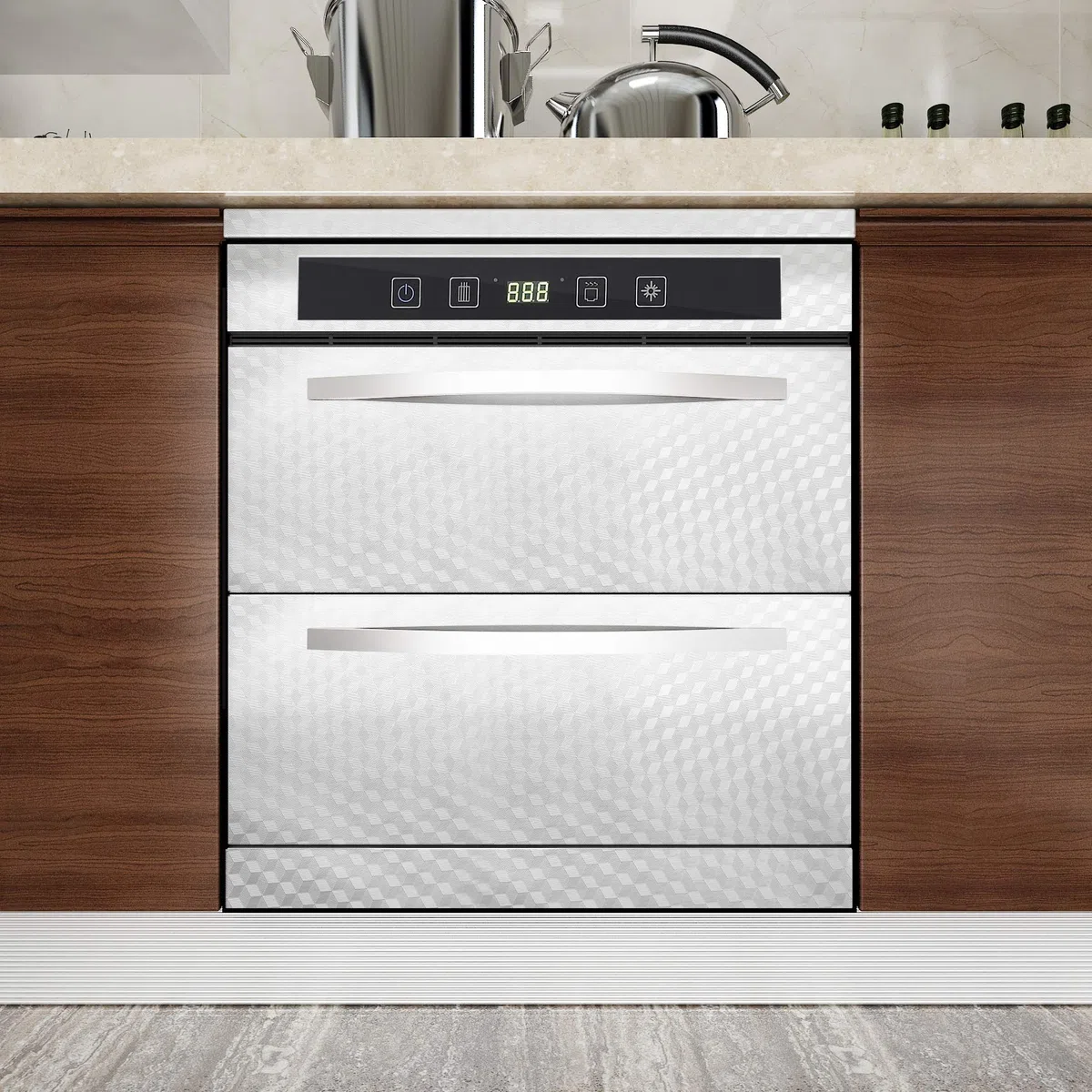 VEELIKE Pellicola Adesiva Alluminio Carta Da Parati Per Cucina Lavabile Carta Adesiva Argento Impermeabile Pellicola Adesiva Rivestimento Adesivo Per Mobili Piani Cucina Alzatina Della 40cm x 600cm
