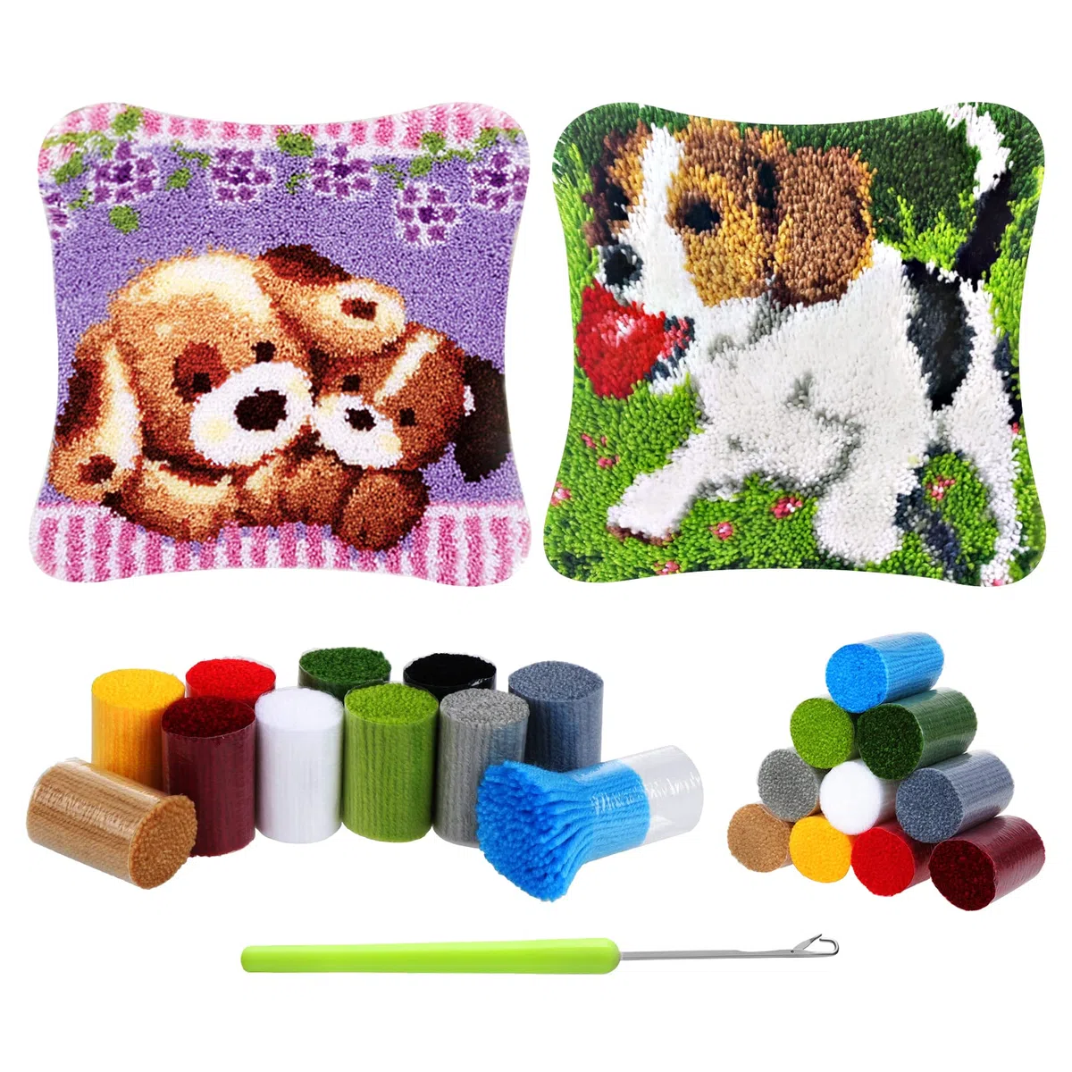 Kinsinder Set di 2 federe per cuscino per cani, set da annodare, per bambini e adulti