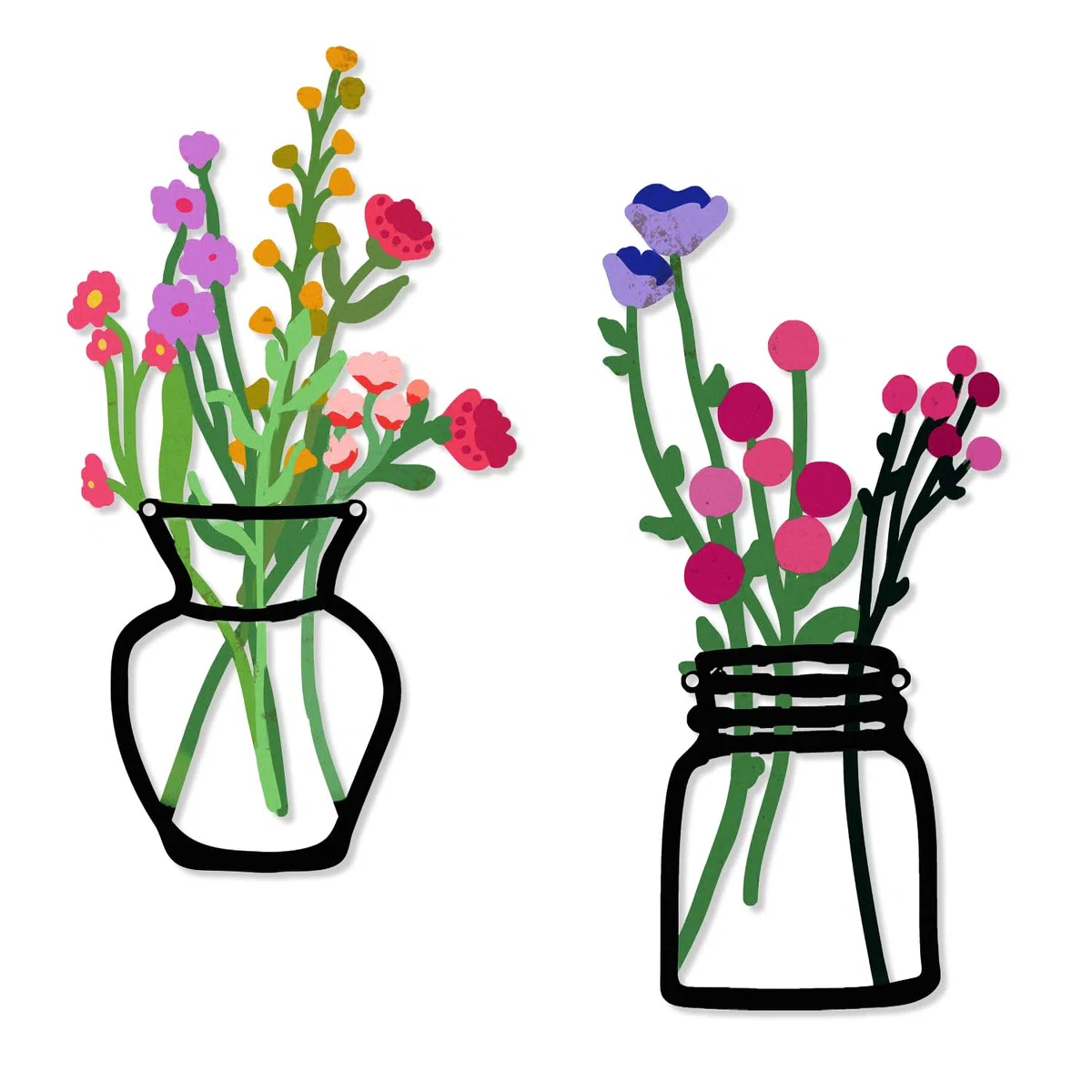 2 pezzi di decorazioni murali con fiori in metallo Decorazioni murali rustiche per il bagno, decorazioni murali per la sala da pranzo decorazioni minimaliste regali per la casa