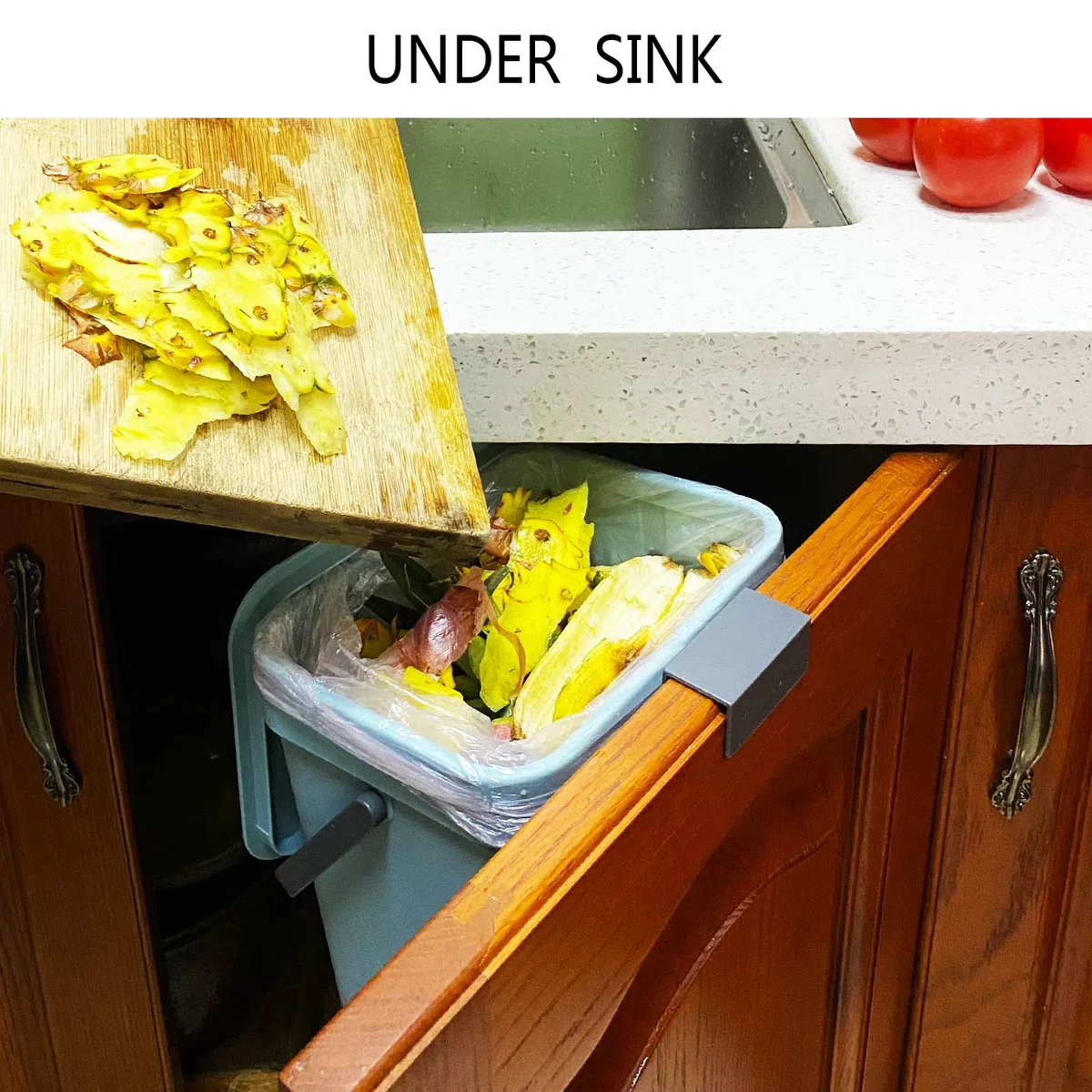 stonespace Pattumiera per compost da cucina sigillata, secchio per compost montabile, cestino da appendere per cucina, 5 l, blu