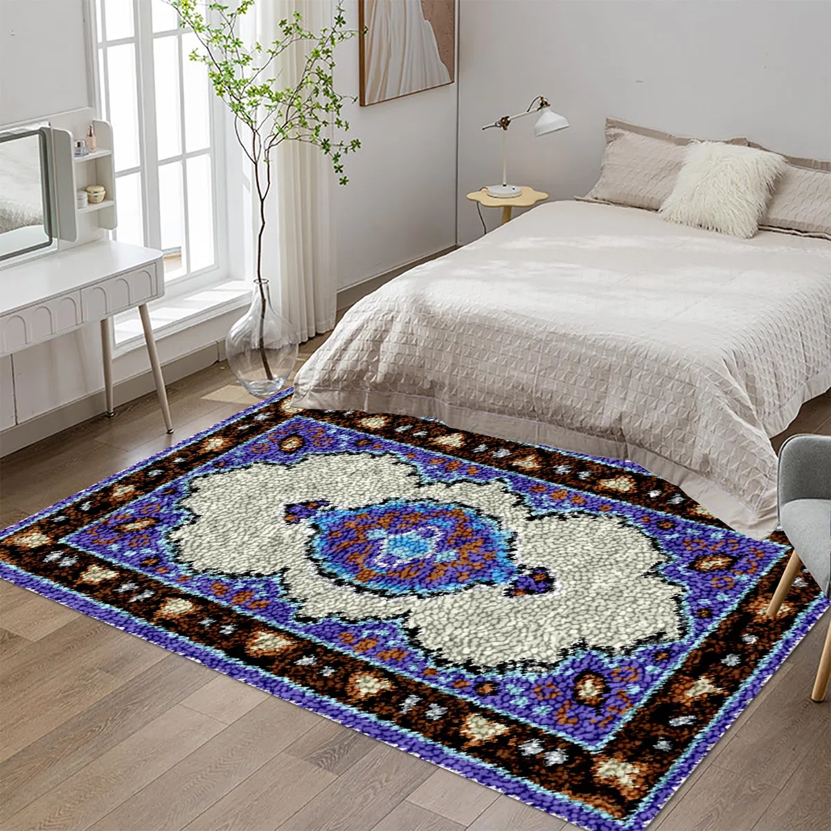 Tappeto per Uncinetto Latch Hook rug Kit per Adulti per lavori Fai da Te Kit Gancio di Chiusura Tappeto 69 x102 cm Kit Gancio di Chiusura Tappeto