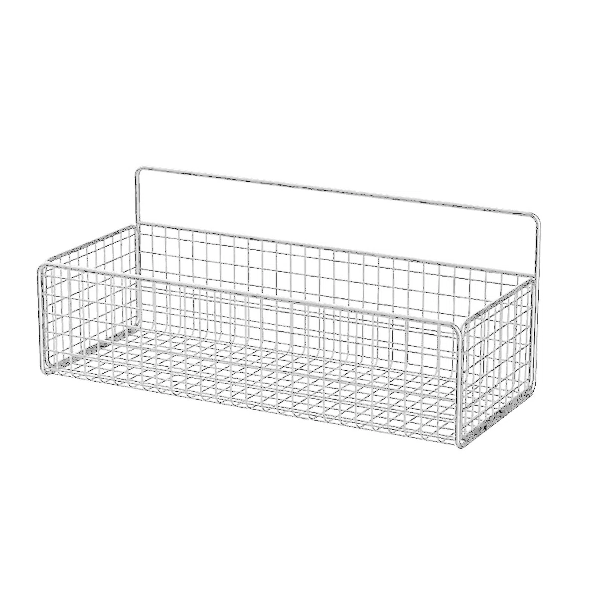 Cesti Sospesi in Metallo,sotto I'armadio in Metallo,Cesti di Frutta,Cesto Portaoggetti Autoadesivo in Ferro,per Cucina Bagno e Dormitorio(Bianco,15x15,5x36cm,270g)