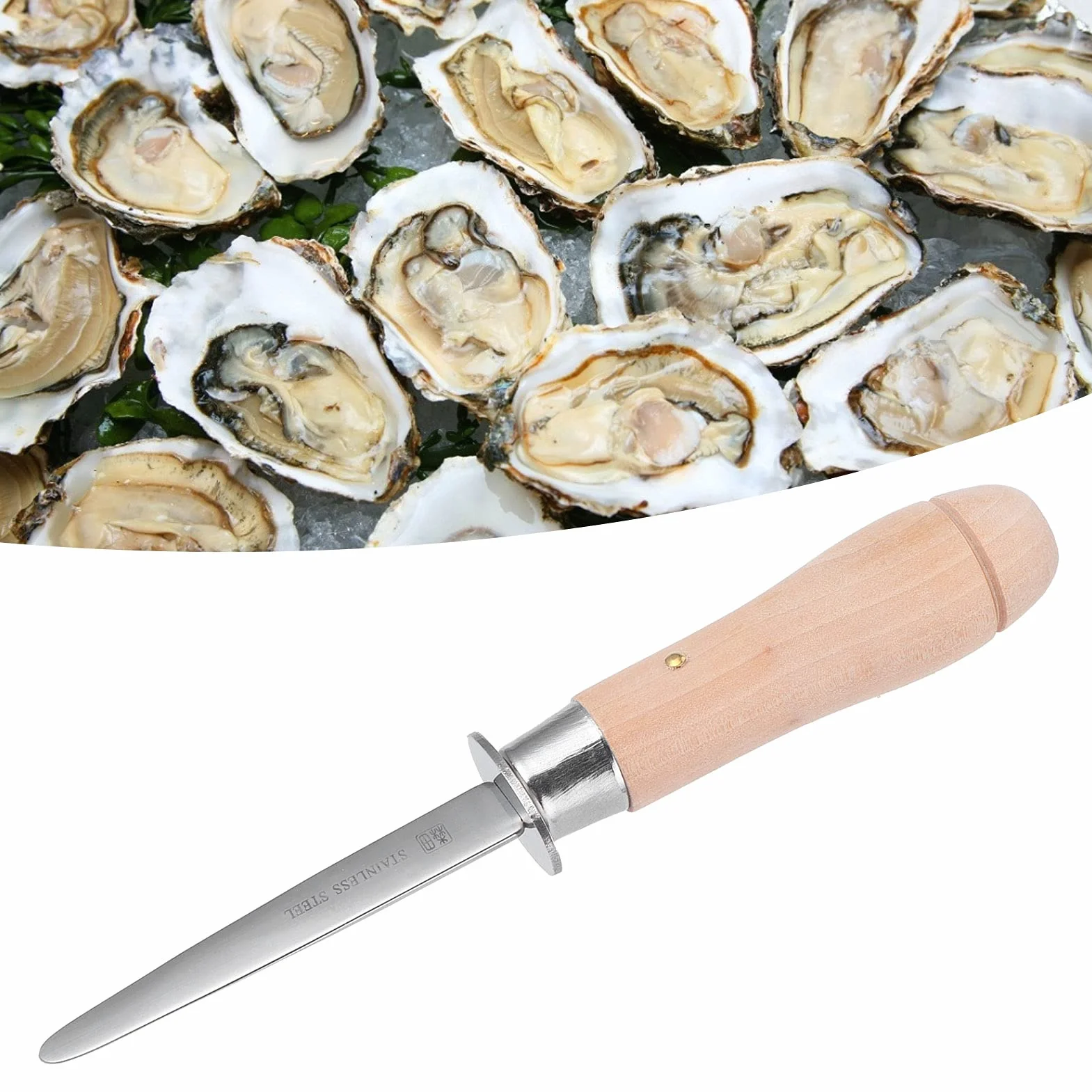 Seafood Apriostriche, Coltello per ostriche in Acciaio Inossidabile, Strumento per Aprire le Ostriche, Coltelli per Sgusciare le Ostriche, Coltello per Sgusciare le Ostriche, Coltello per Ostriche di
