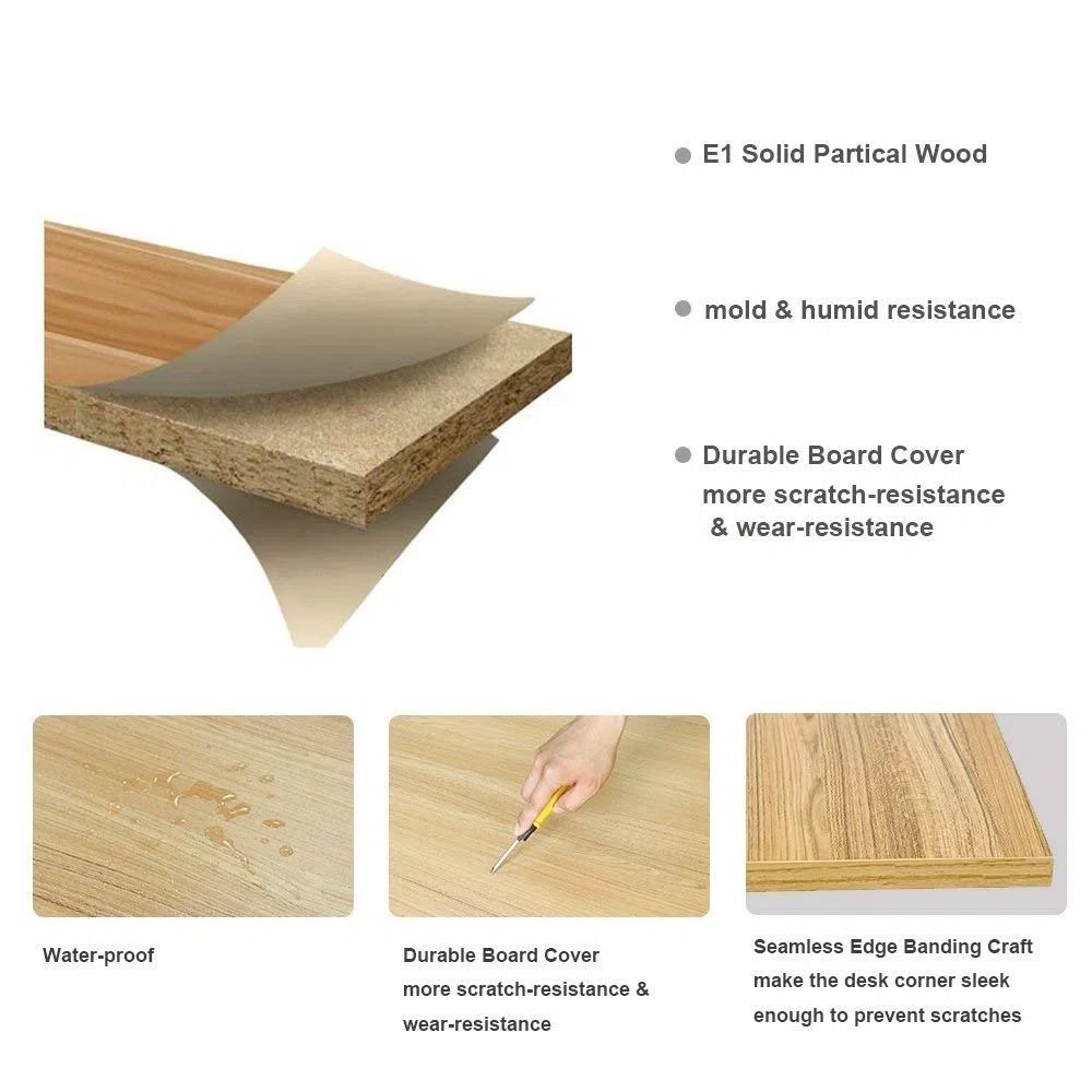 sogesfurniture Scrivanie 100x60cm Tavolo per Computer Ufficio Postazioni di Lavoro Scrivania PC Tavolo da Pranzo Moderno in Acciaio Legno, Bianco AC3W-100-SF