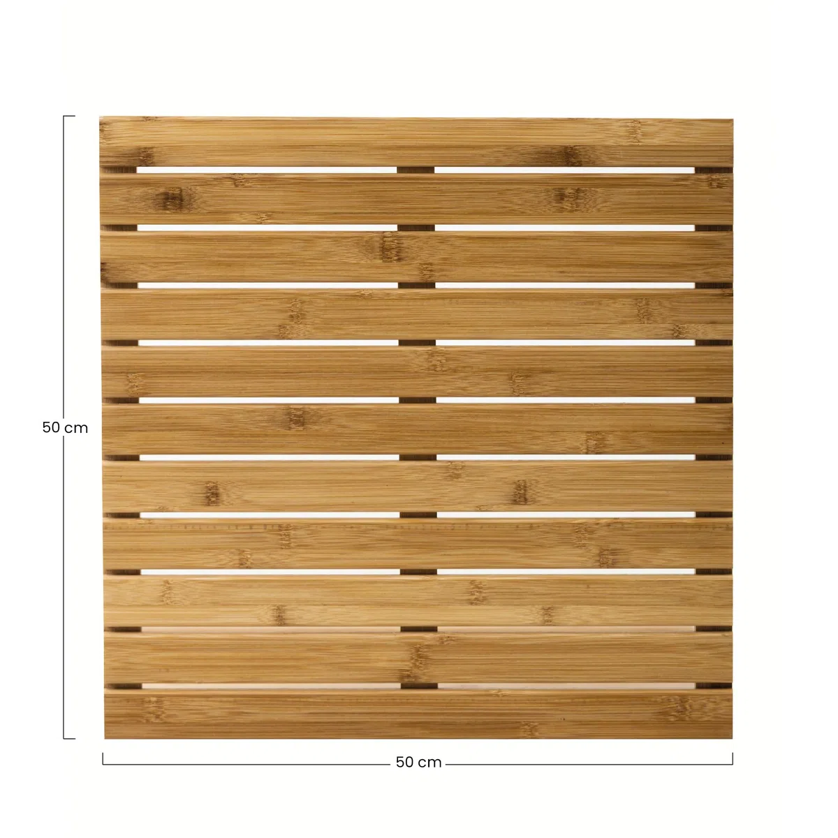Brigros - Pedana Doccia In Bamboo Antiscivolo Per Bagno, Tappetino Doccia In Legno Naturale, Tappeto Bambu In Vari Formati, Pedana Doccia Antiscivolo In Legno, Tappetino Bagno (50x50 cm)