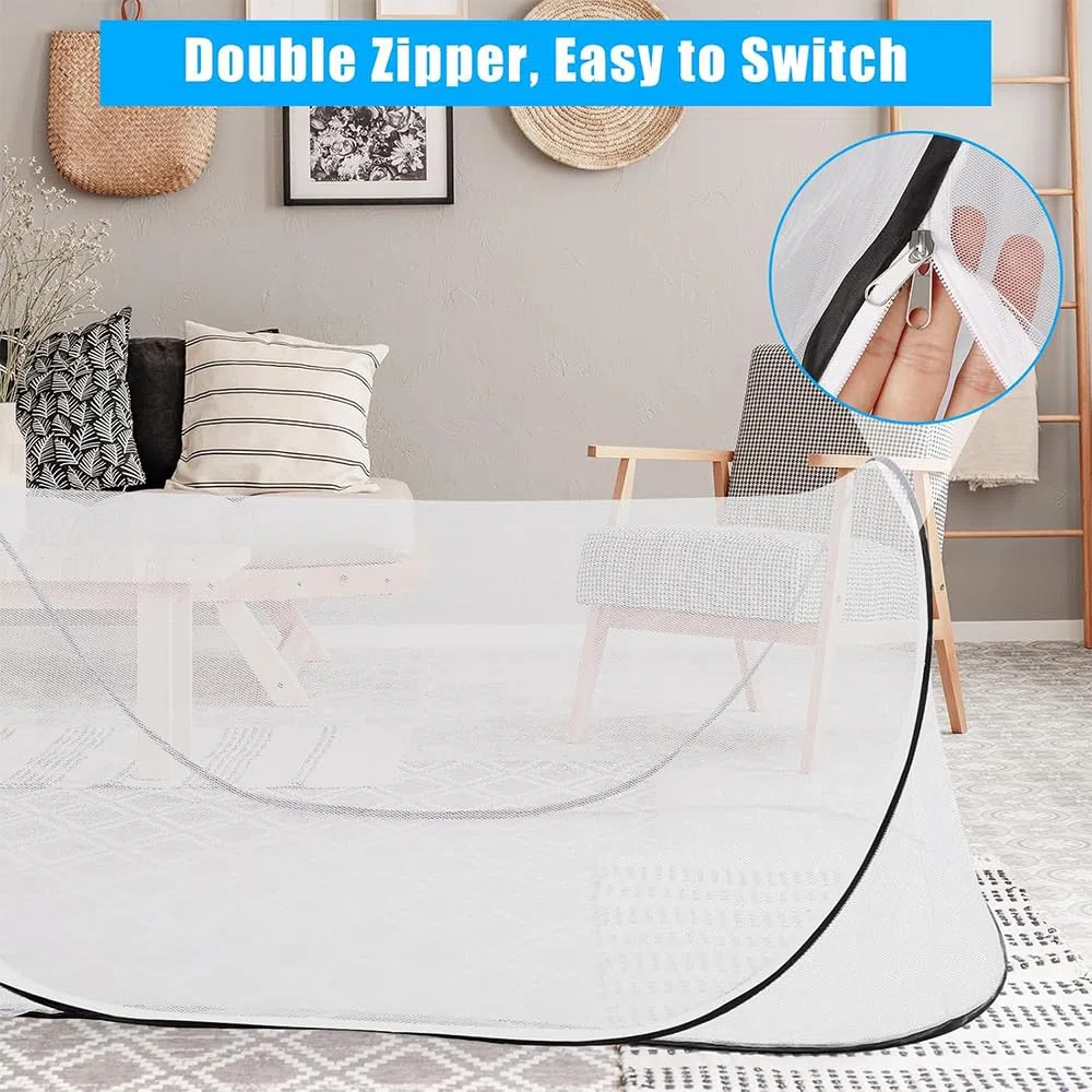 Zanzariera Pop Up 200 x 80 x 56 cm, Zanzariere Viaggio Pieghevoli Portatili, Rete Antimosche Per Sacco A Pelo Ultraleggero, Rete Anti Zanzare Per Letto Singolo, Adatto Per Uso Interno Ed Esterno
