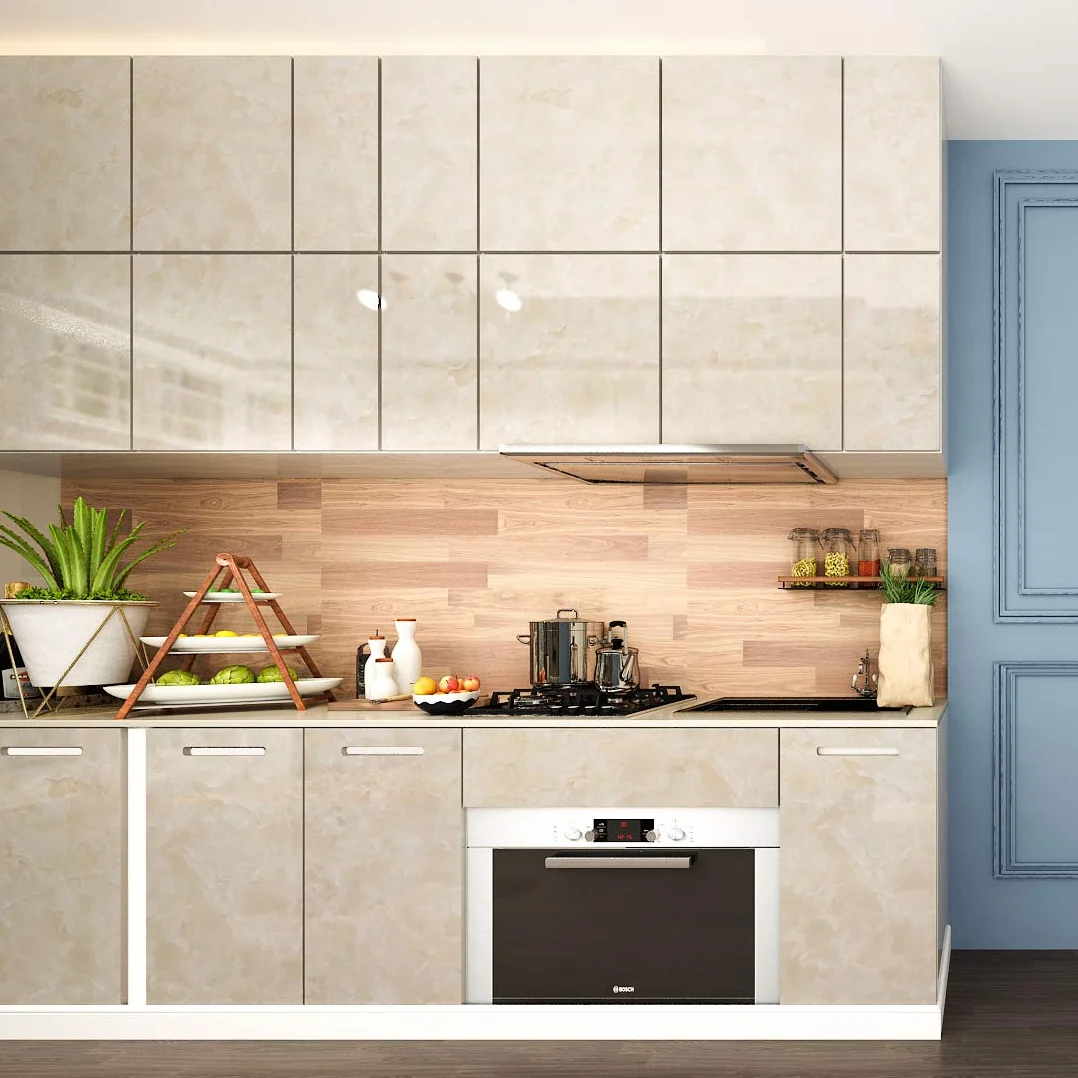 LaCheery Carta Adesiva per Mobili Marmo Rivestimento Top Cucina Adesivo Pellicola Adesiva per Mobili Cucina Crema Vinile Rotolo Adesivo Lucido Impermeabile per Armadio Beige Crema 40l x 700L cm