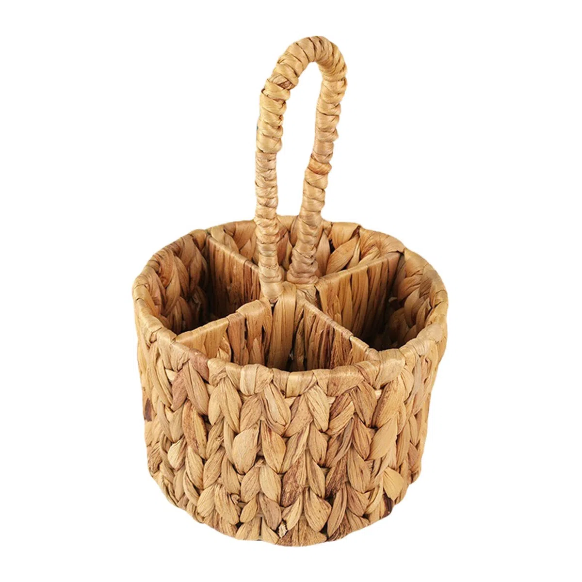 Cesto portaposate in vimini, portaposate in giacinto d'acqua, organizer per utensili da cucina