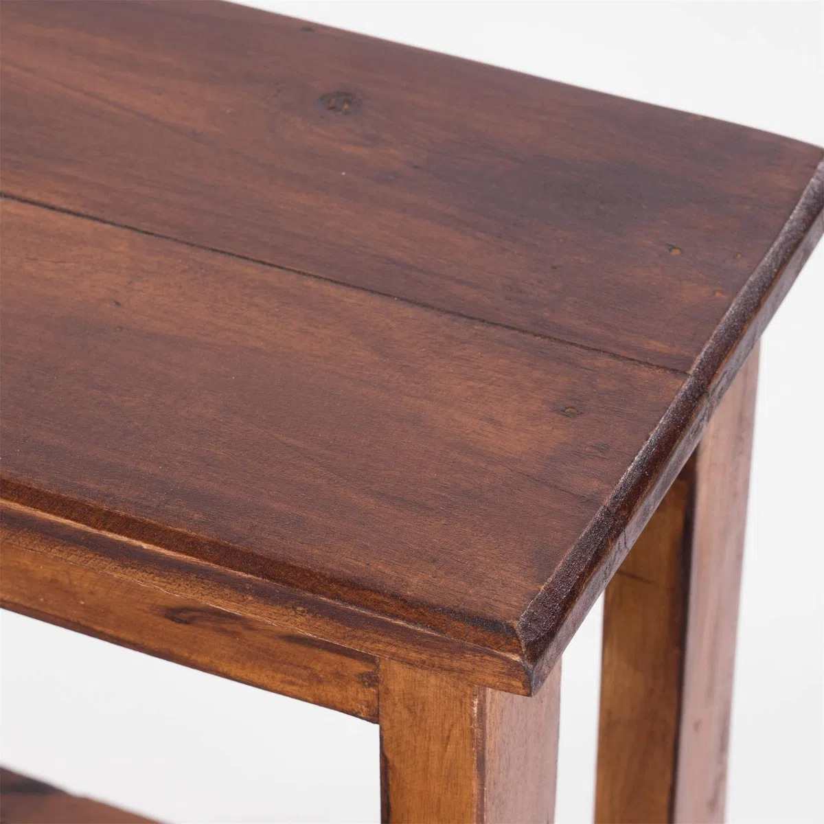 DESIGN DELIGHTS Scaletta a pedale, 46 x 37 x 37 cm (altezza x larghezza x profondità), in legno riciclato, a due livelli, sgabello in legno, per la casa, sgabello a gradini