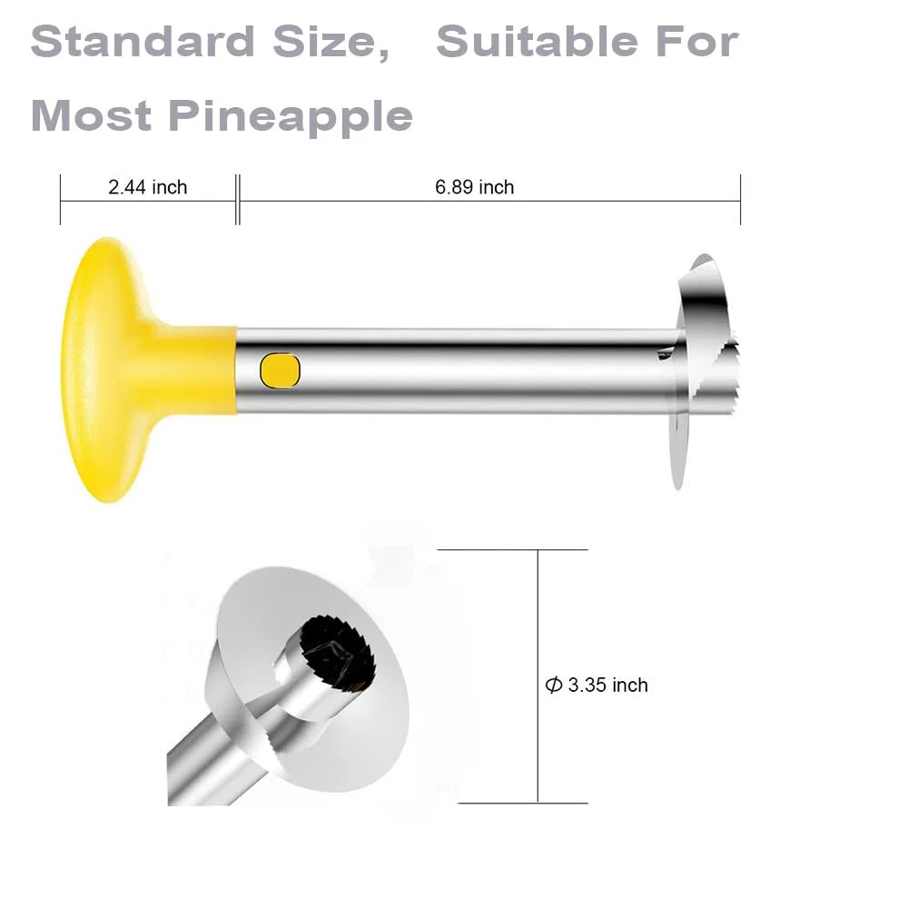 SameTech Strumento per sbucciare ananas e per rimuoverne il torsolo, in acciaio INOX, strumento per la cucina facile da usare