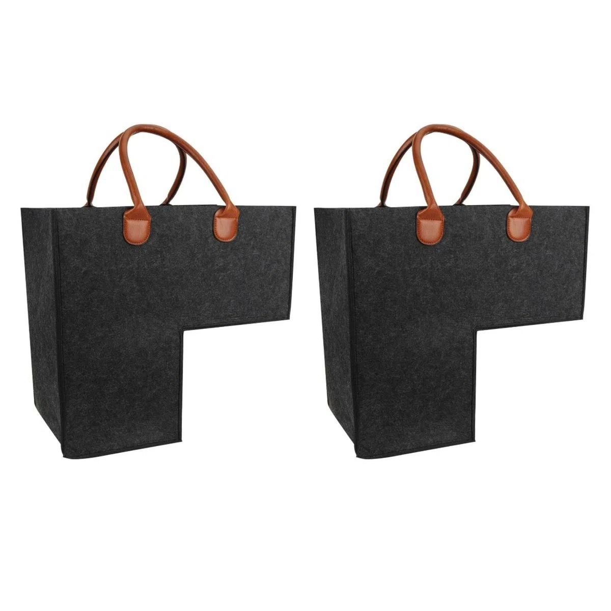 Cesto per scale a forma di L | 2 pz Cestini portaoggetti pieghevoli per scale | Organizer grande per cesta per scale con manico in pelle | Scatola portaoggetti multiuso senza deformazione
