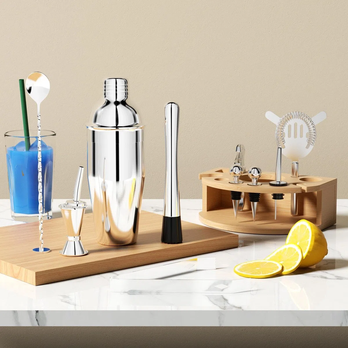Chiluxendo Shaker, Attrezzi Misurino per Cocktail Kit Barman Professionale, Attrezzatura Shaker Cocktail set Accessori Bar Completo, Coctail Bartender Dosatore Cocktail Metal Pour Bevande