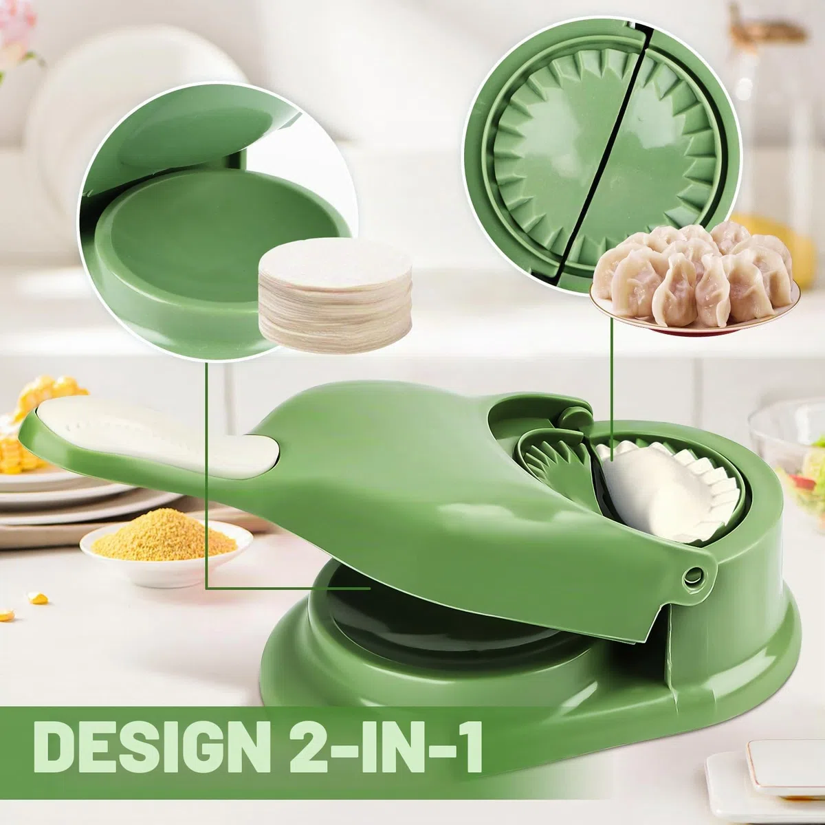 Dumpling Maker, formina per pasta, 2 in 1, Gyoza Maker, formine per ravioli manuali, per cucina Dumpling, ravioli, fare