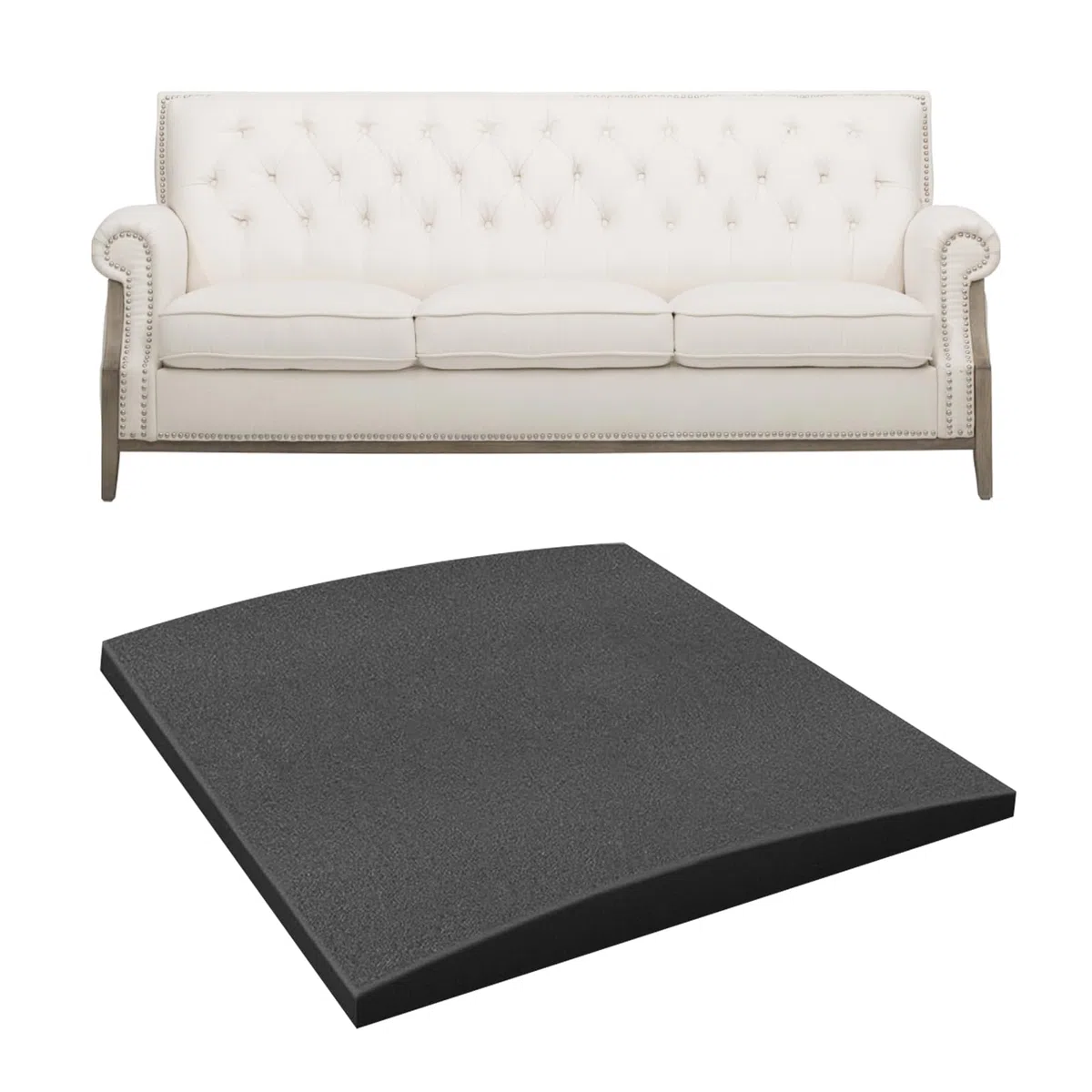 50 x 50 CM Gommapiuma Cuscino per Divano, Supporto per cuscino per divano, Lastra Gommapiuma Comfort Elevato, Schiuma di Riparazione Divano, Ricambio per Divano e Poltrona