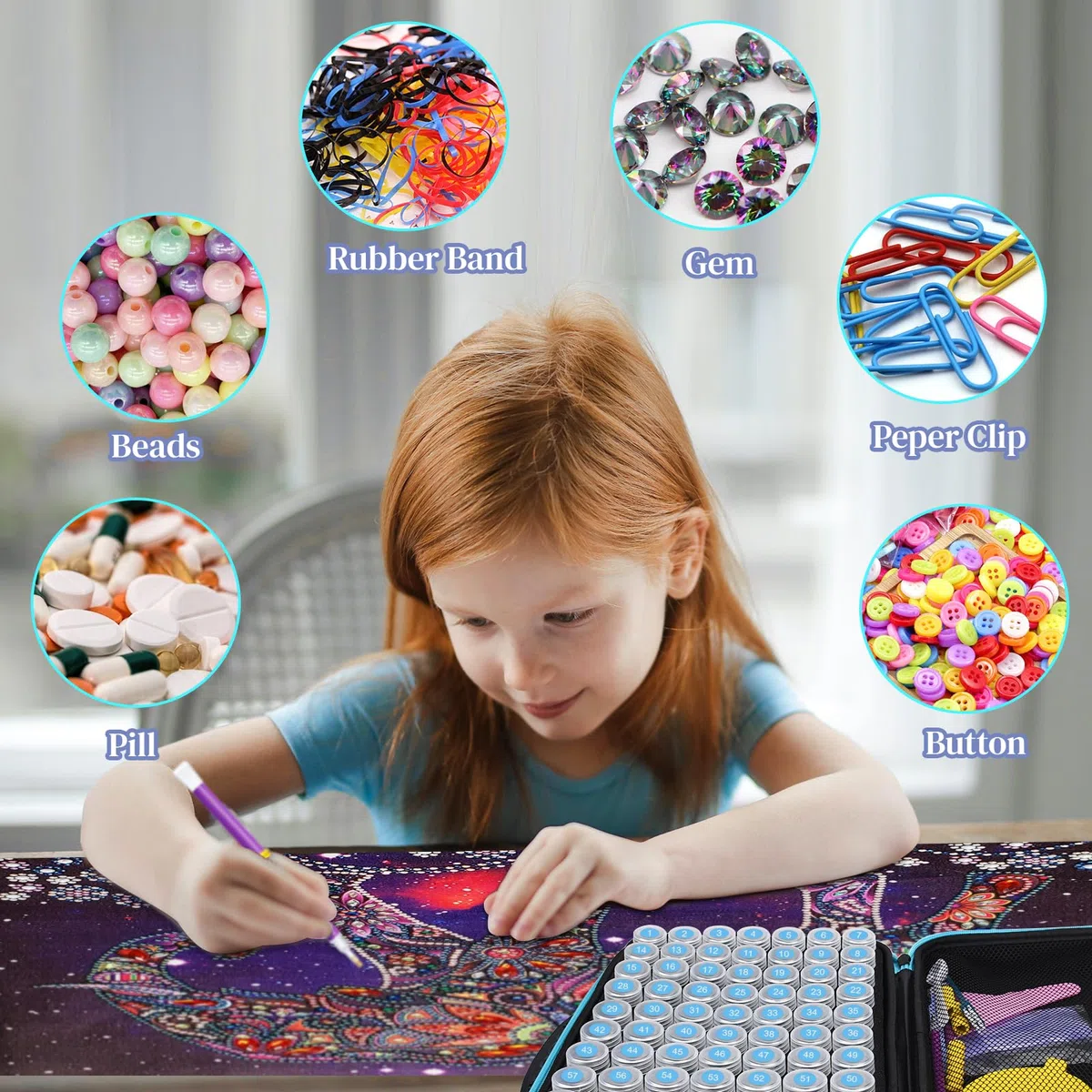 Diamond Painting Kit Completo,Diamond Painting Accessori,70 Slots Diamant Painting Accessori,Strumenti di Pittura Diamante,per Fai da Te,Gioielli,Artigianato d'Arte E Punto Croce