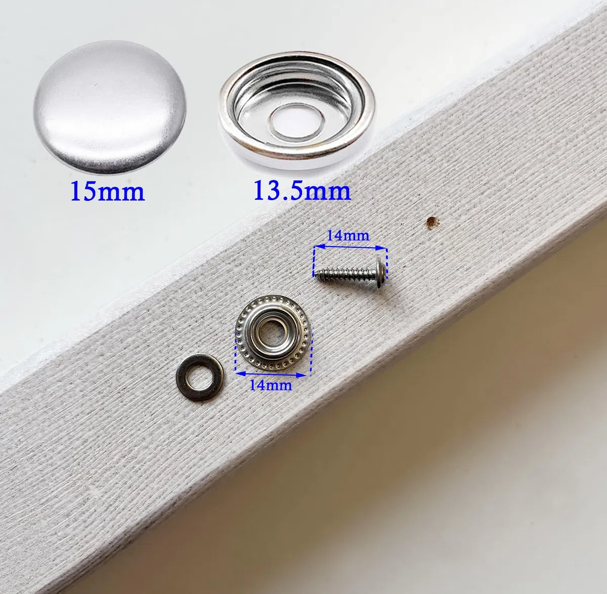Set di 60 bottoni automatici con pinza, 15 mm, in metallo, set di 60 pezzi, per coperture per barche, riparazione di tela, cucito, riparazioni fai da te