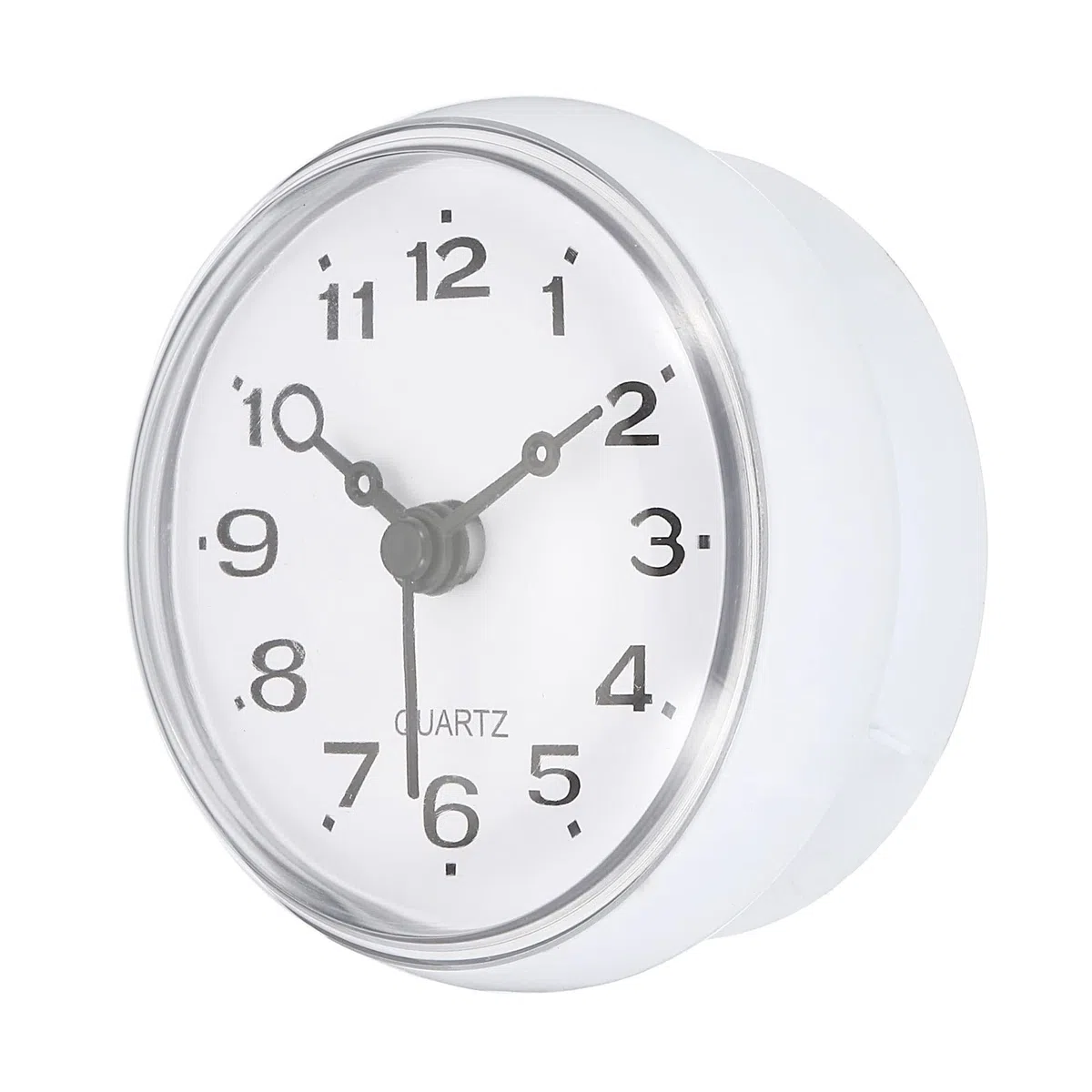 PATIKIL Impermeabile Bagno Orologio, Mini Rotondo Parete Orologi con Aspirazione Coppa per Doccia Cucina Casa Decorazione, Bianco