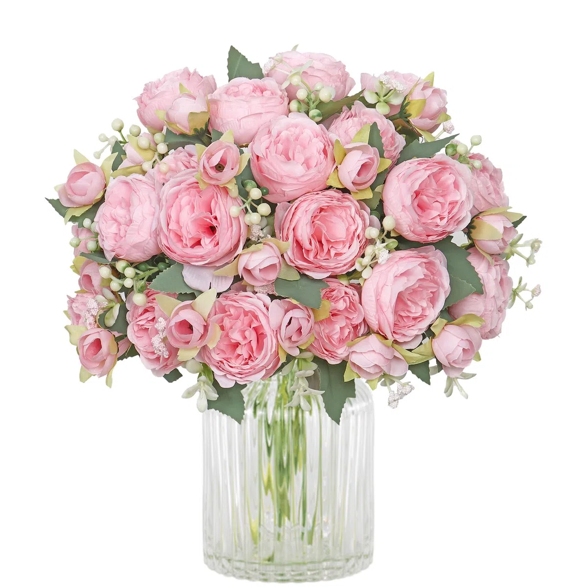SOMYTING Bouquet di peonie artificiali, 4 mazzi di peonie in seta, per matrimoni, feste, centrotavola, decorazione per la casa (rosa chiaro)