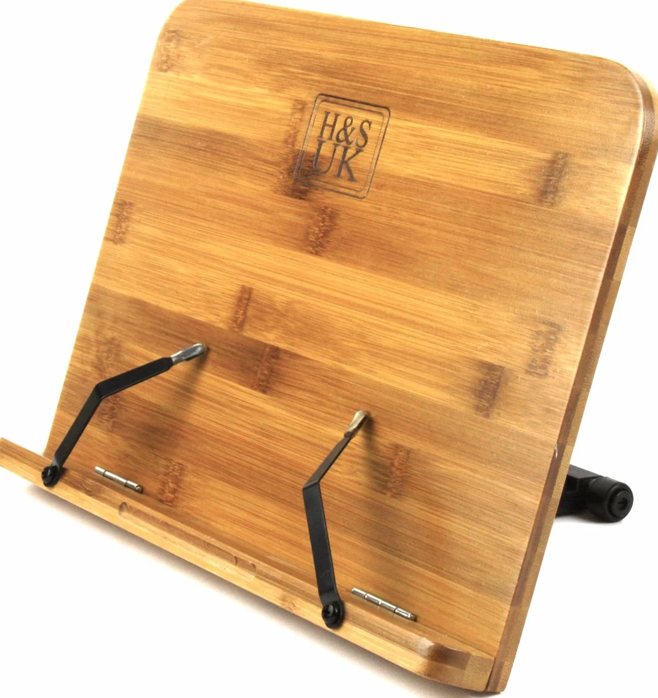H&S Leggio per Libri da Tavolo in Bambù - Leggio da Tavolo per Libri - Porta Libro Scrivania e Studio - Supporto Portatile Spartiti e Tablet - Poggia Libro Lettura