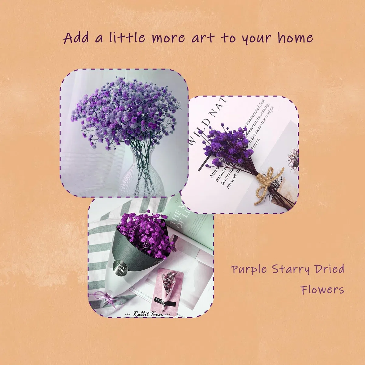 TooGet Fiori secchi naturali Babys Breath Bouquet Rami di Gypsophila per la decorazione della casa, matrimonio, decorazione della tavola, corona floreale fai da te, fiori secchi sfusi per vaso