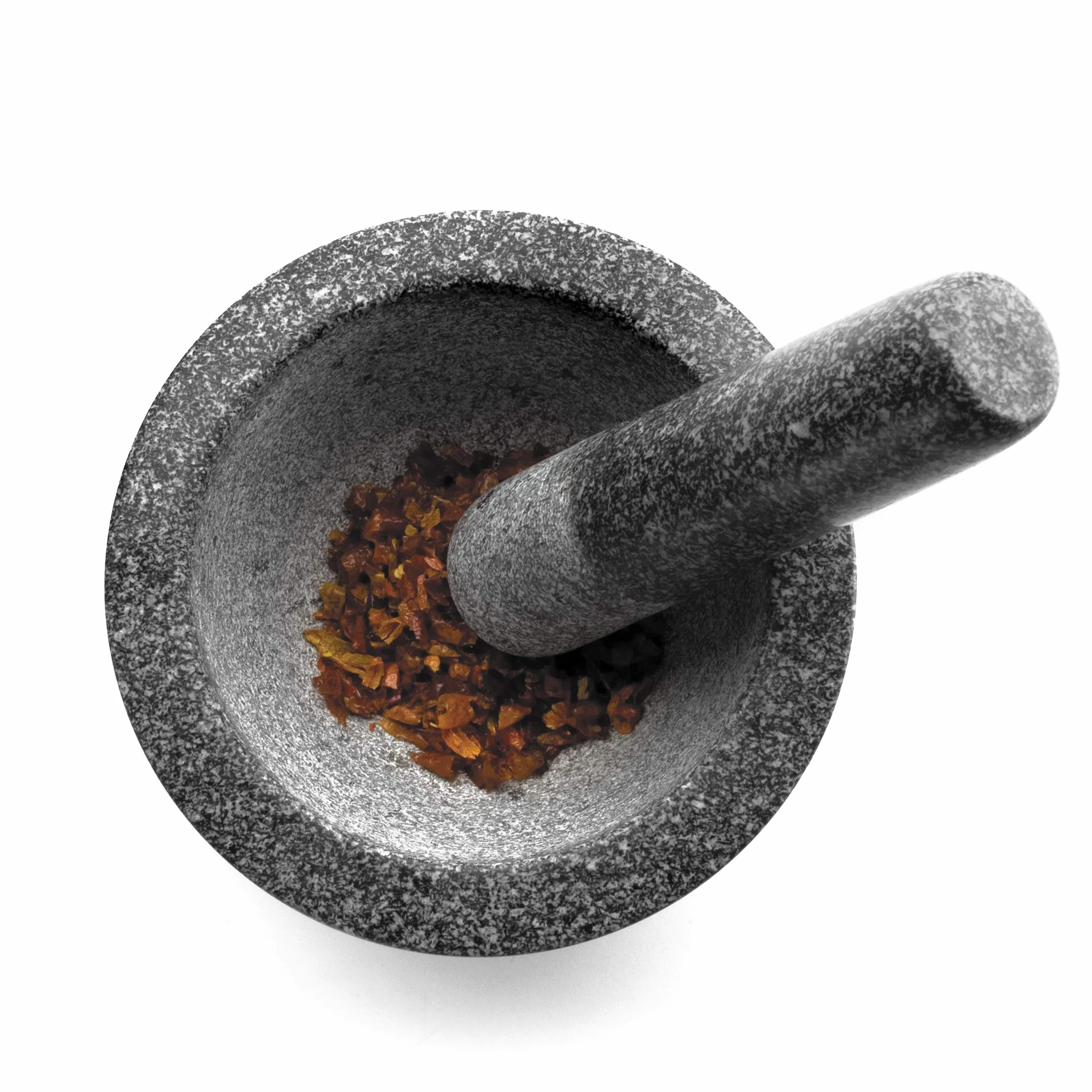 Lacor - 60516 - Granito Mano Mortaio, Pavimento da cucina con Mace, Interno non poroso, Robusto e Durevole, 16 x 12 cm, Nero