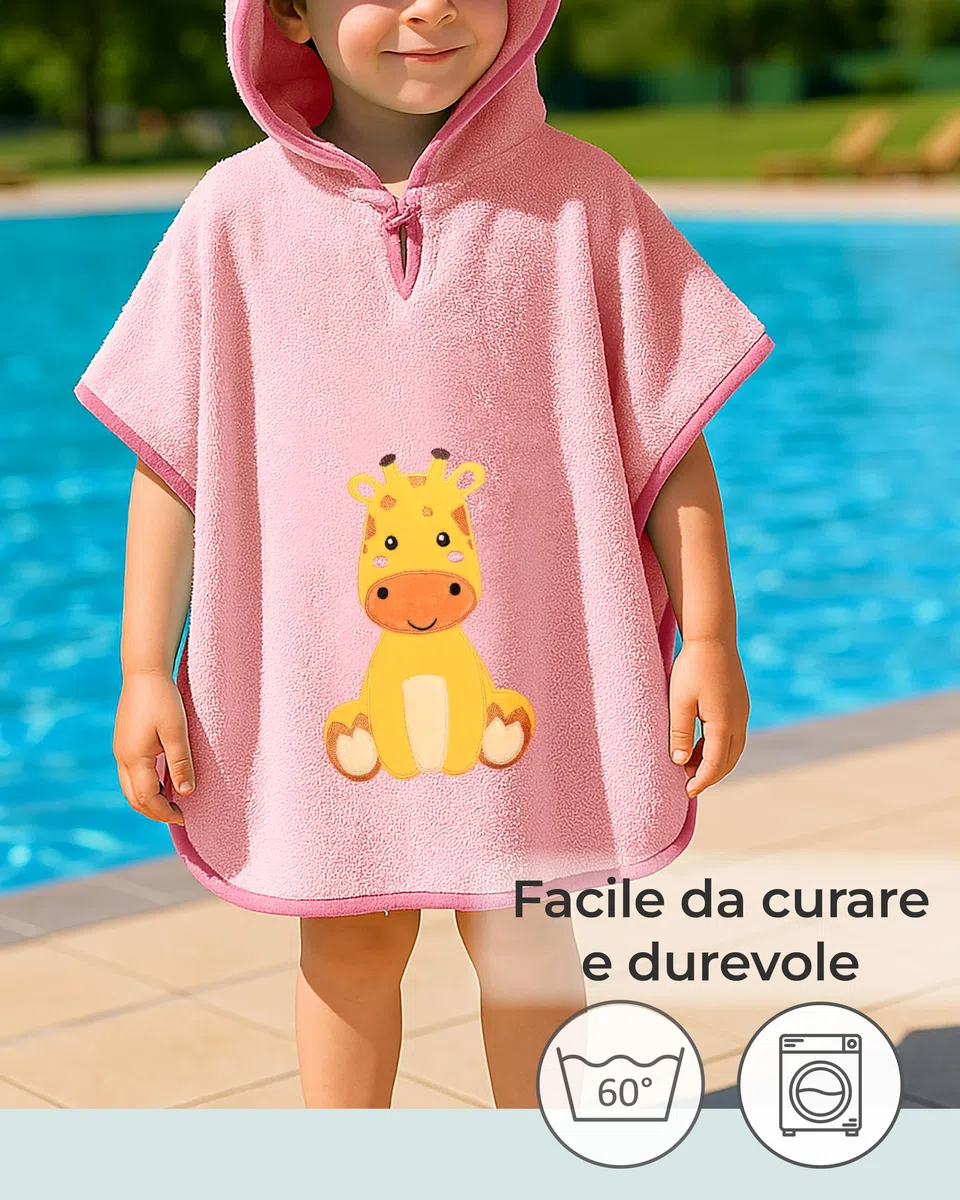 LAYNENBURG Asciugamano da bagno bambini cappuccio - 100% cotone - OEKO TEX - bambino Ragazzi Ragazze telo mare poncho spugna