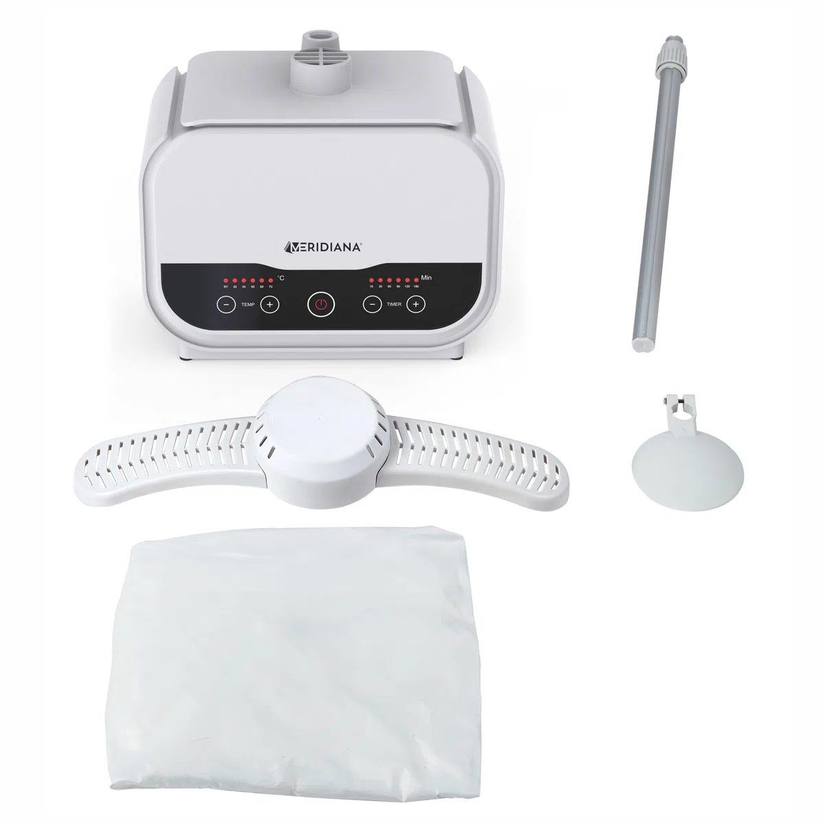 Meridiana Manichino per Stirare e Asciugare Camicie, Stiratore verticale Timer 180 min, Asta Telescopica in Alluminio, Asciuga e Stira camicie Automatico 1200 W, Ferro da stiro verticale