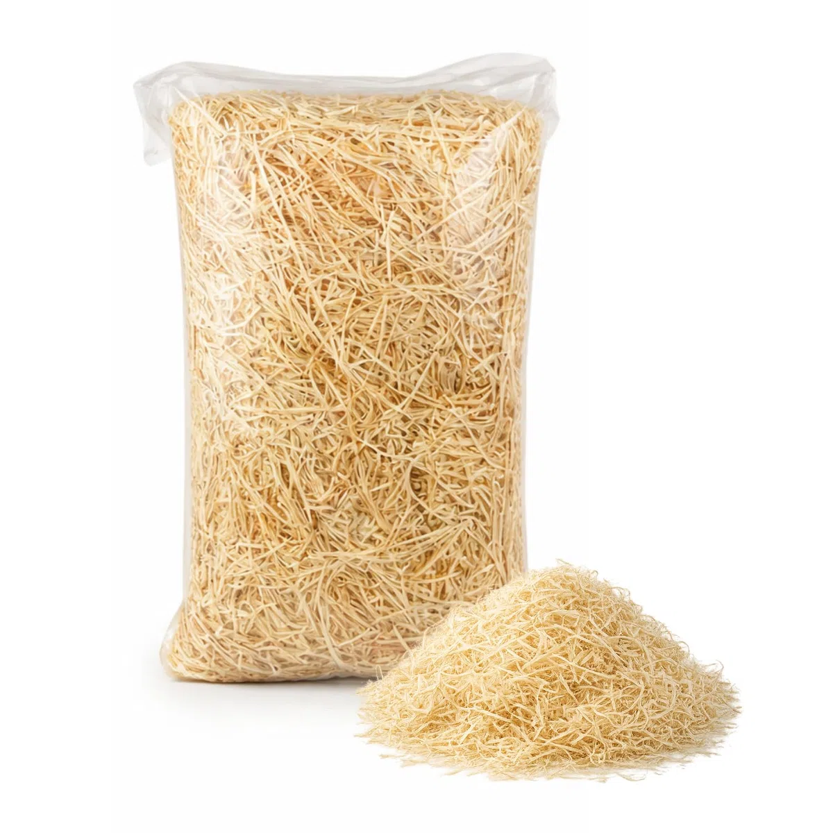 VIRSUS Trucioli Legno per Cesti 5kg, Paglia in Legno Naturale per Confezioni Natalizie, pasquali, Cesti Regalo, Imballo di Legno essiccata e depolverizzata da riempimento