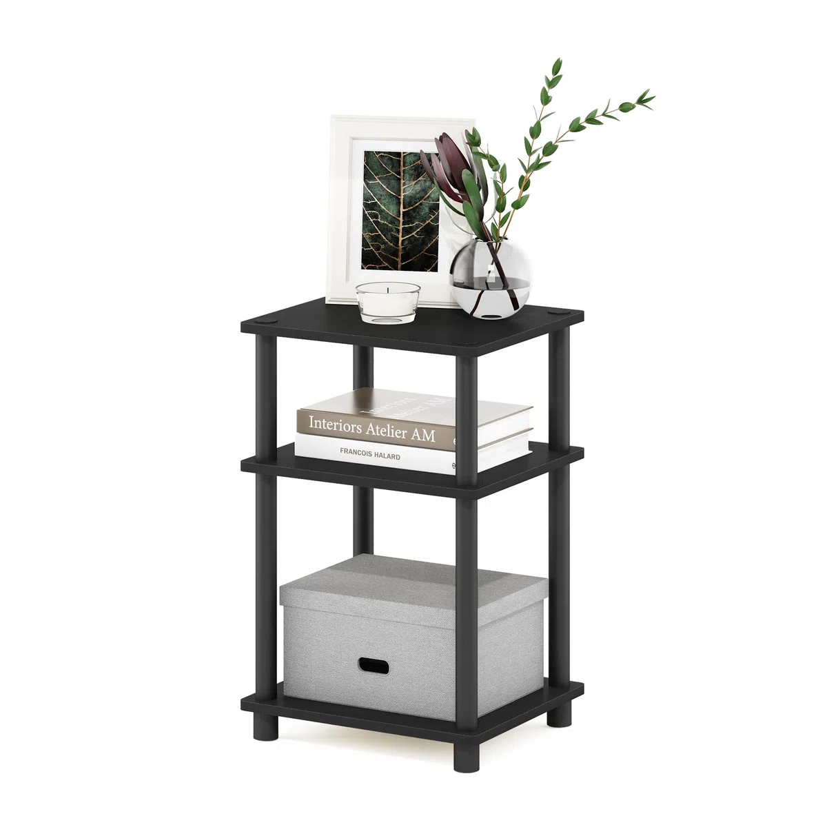 Furinno Tavolino da Salotto a 3 ripiani, Americano/Black