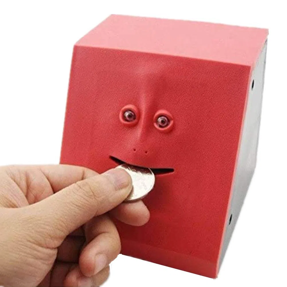 Youngine Moneta della banca della banca della novità che mangia il risparmio Banca dei soldi di risparmio della raccolta della banca Piggy (Rosso)