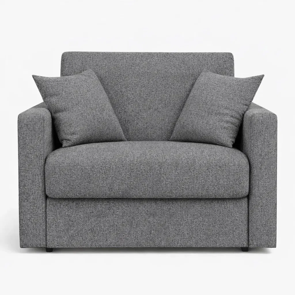 Generico Poltrona Letto Salvaspazio con Materasso 18 cm – Vari Colori e Tessuti (Grigio)