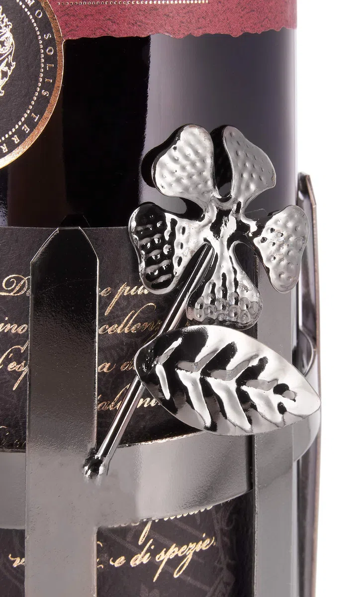 Brubaker Coppia Portabottiglie Vino con Cane - Oggetto Decorativo - Supporto per Bottiglie di Metallo - con Biglietto d'Auguri per il Vino Regalo