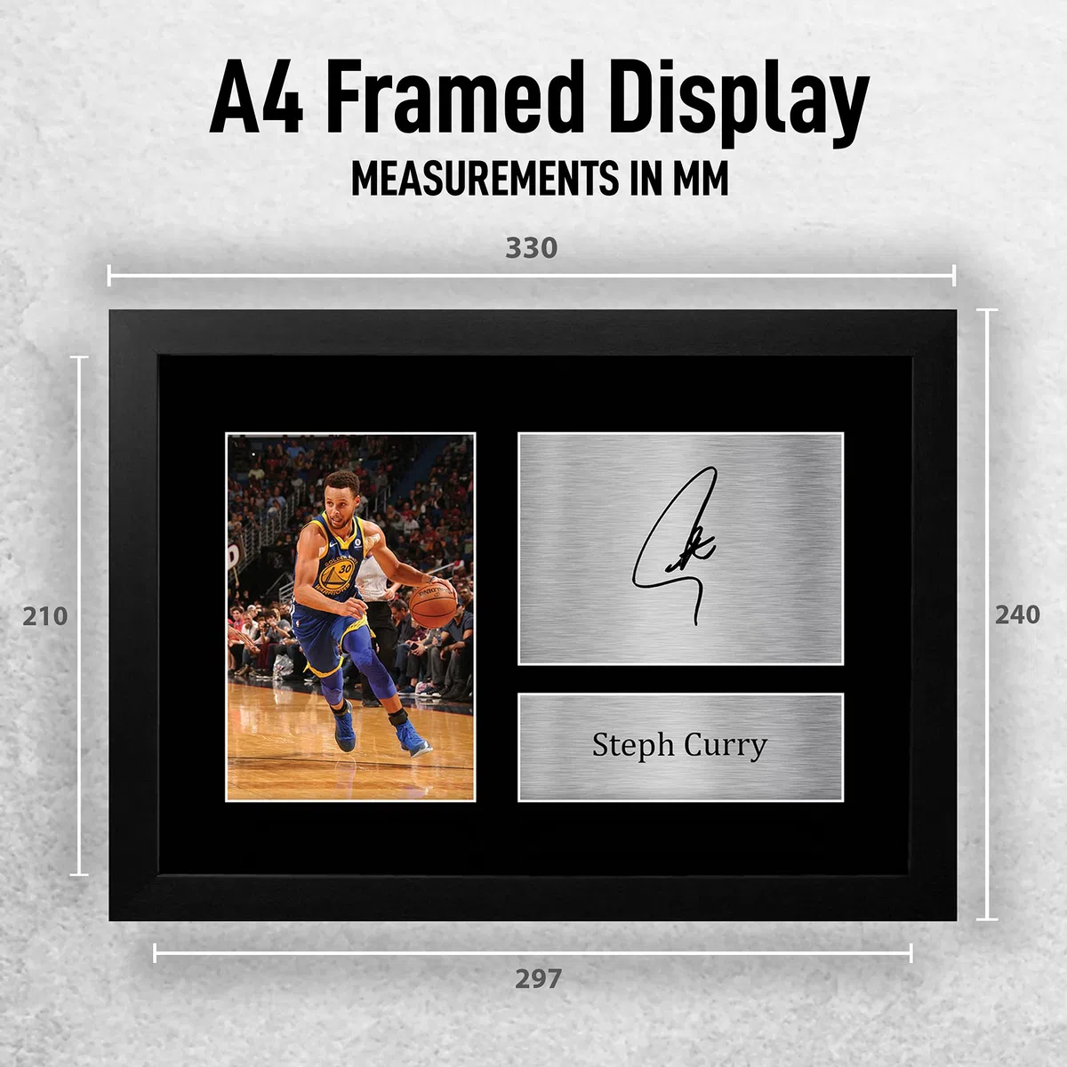 HWC Trading Stephen Steph Curry A4 Incorniciato Firmato Regalo Visualizzazione Delle Foto Print Immagine Autografo Stampato Per Golden State Warriors Appassionati Di Basket